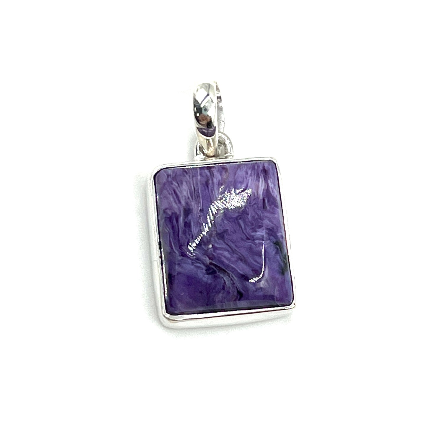 Sterling Silver Charoite Freeform Pendants