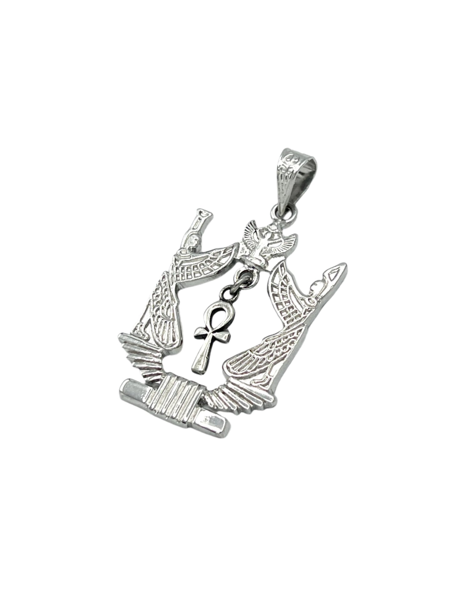 Silver Isis & Ankh Pendant