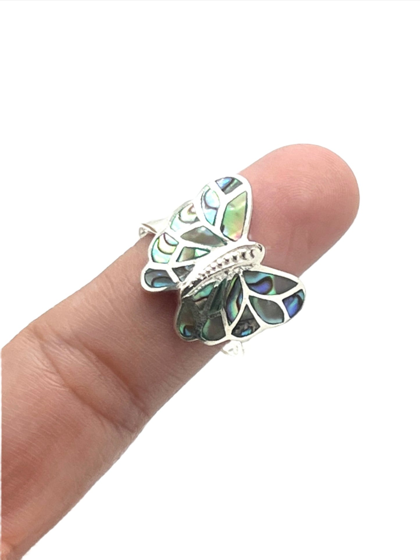 Sterling Silver Shell Butterfly Rings
