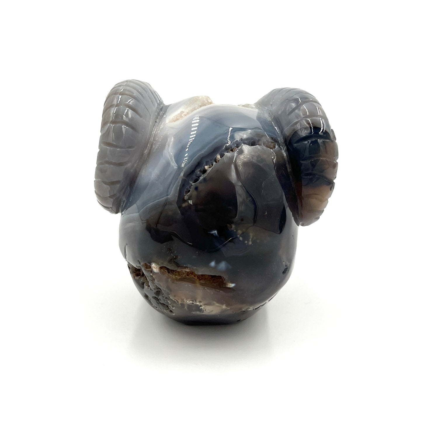 Druzy Agate Skull with Horns