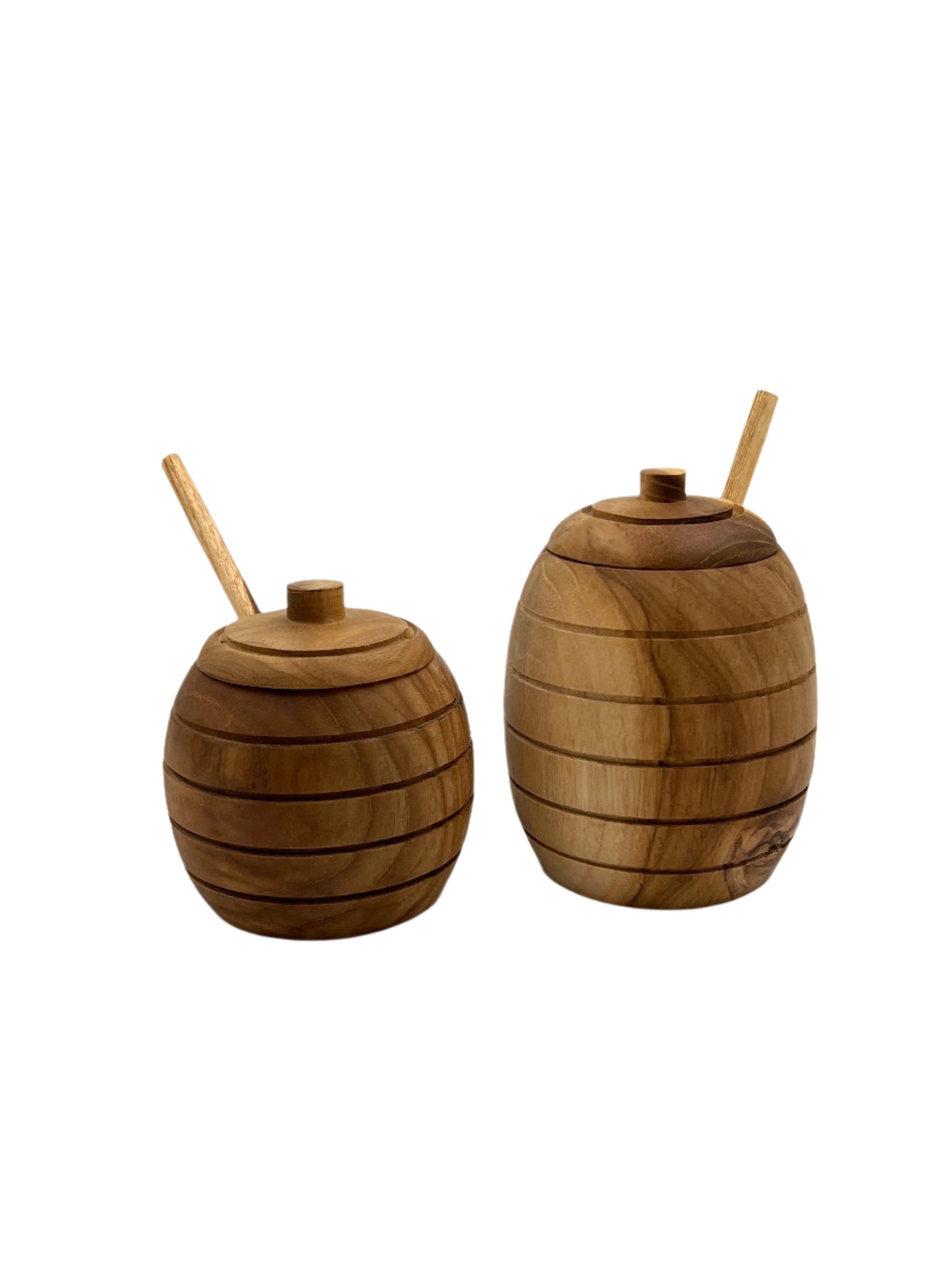 Honey Dipper Teak Jar