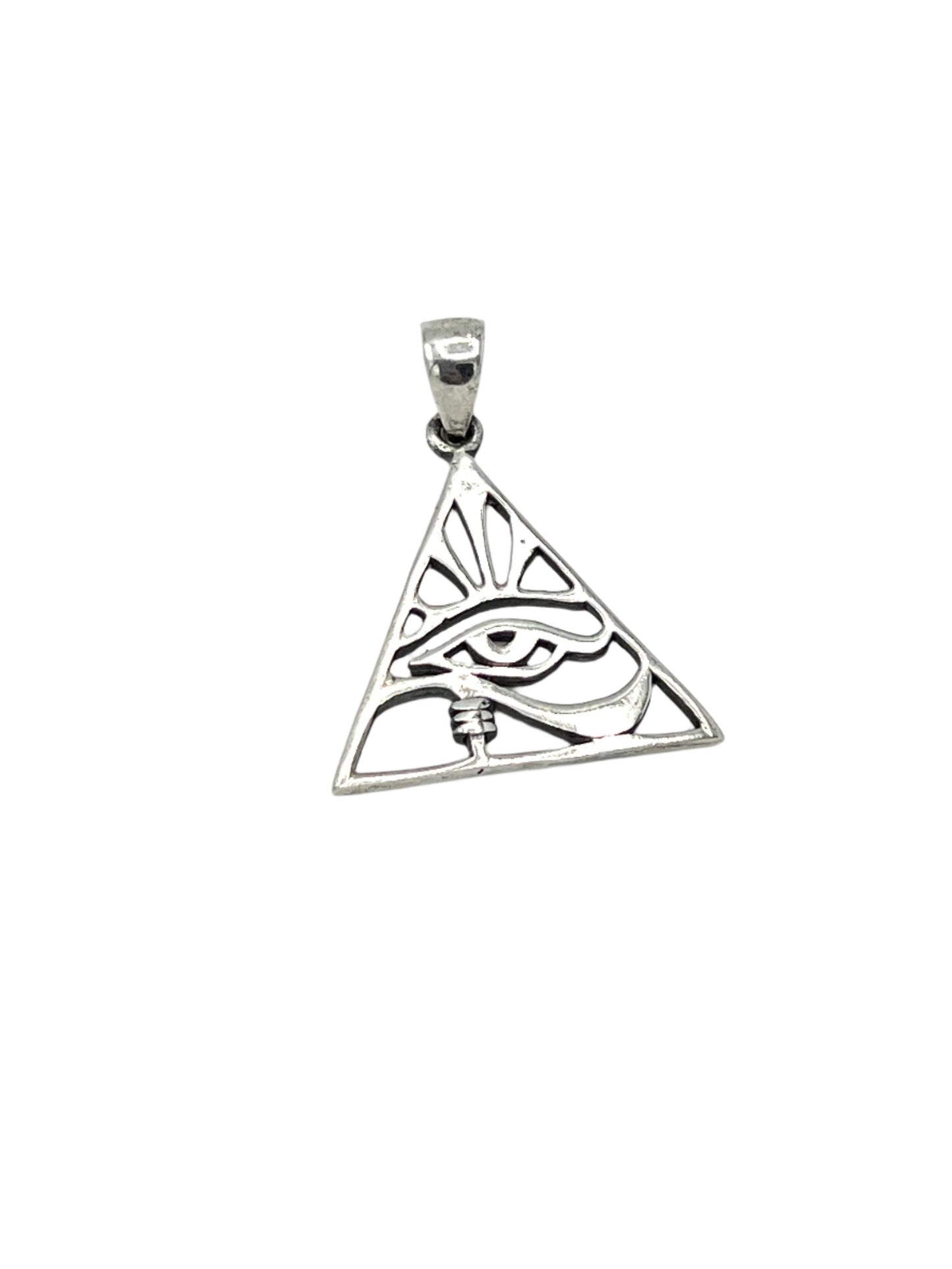 Silver Eye of Horus Pyramid Pendant