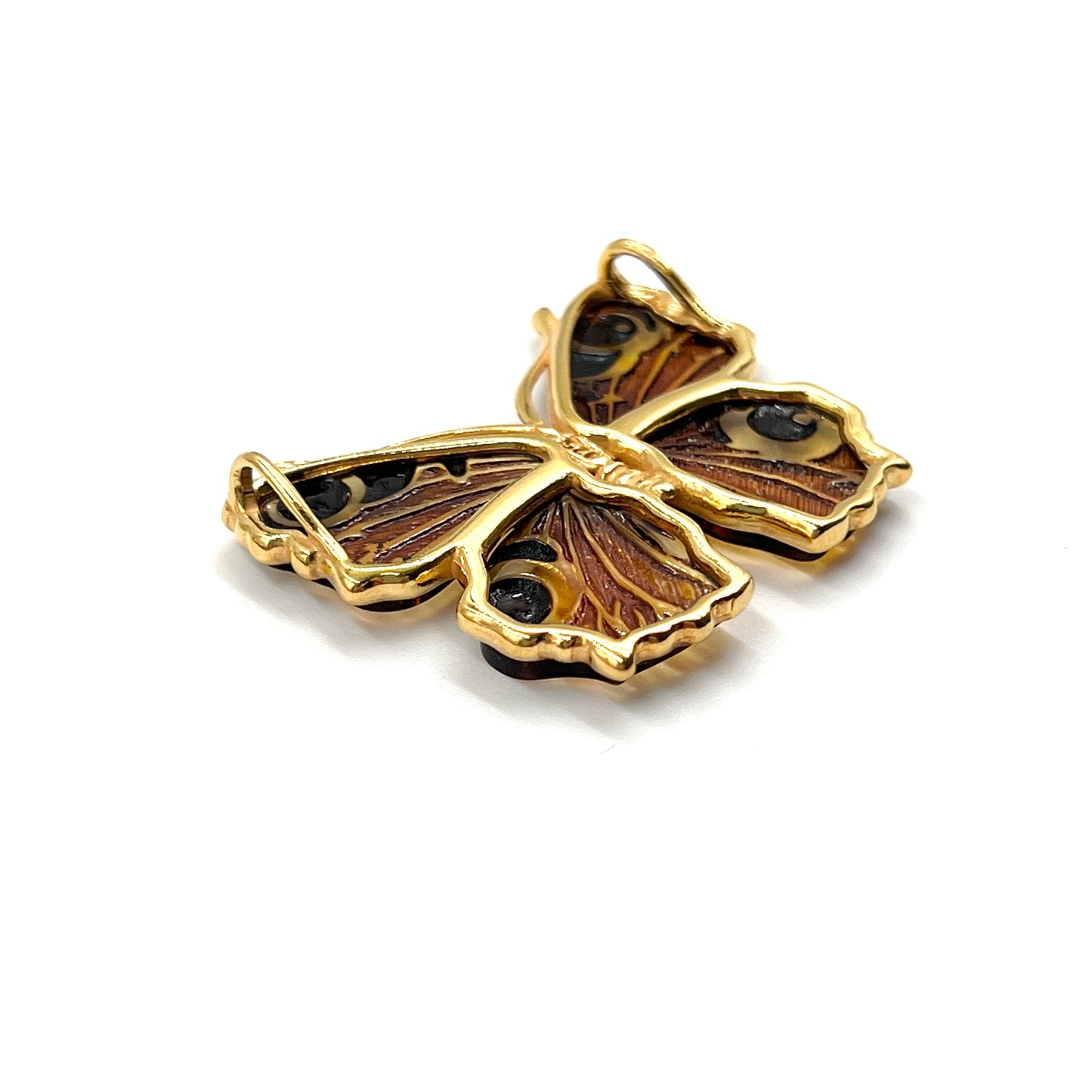Gold Plated Silver Amber Butterfly Pendants