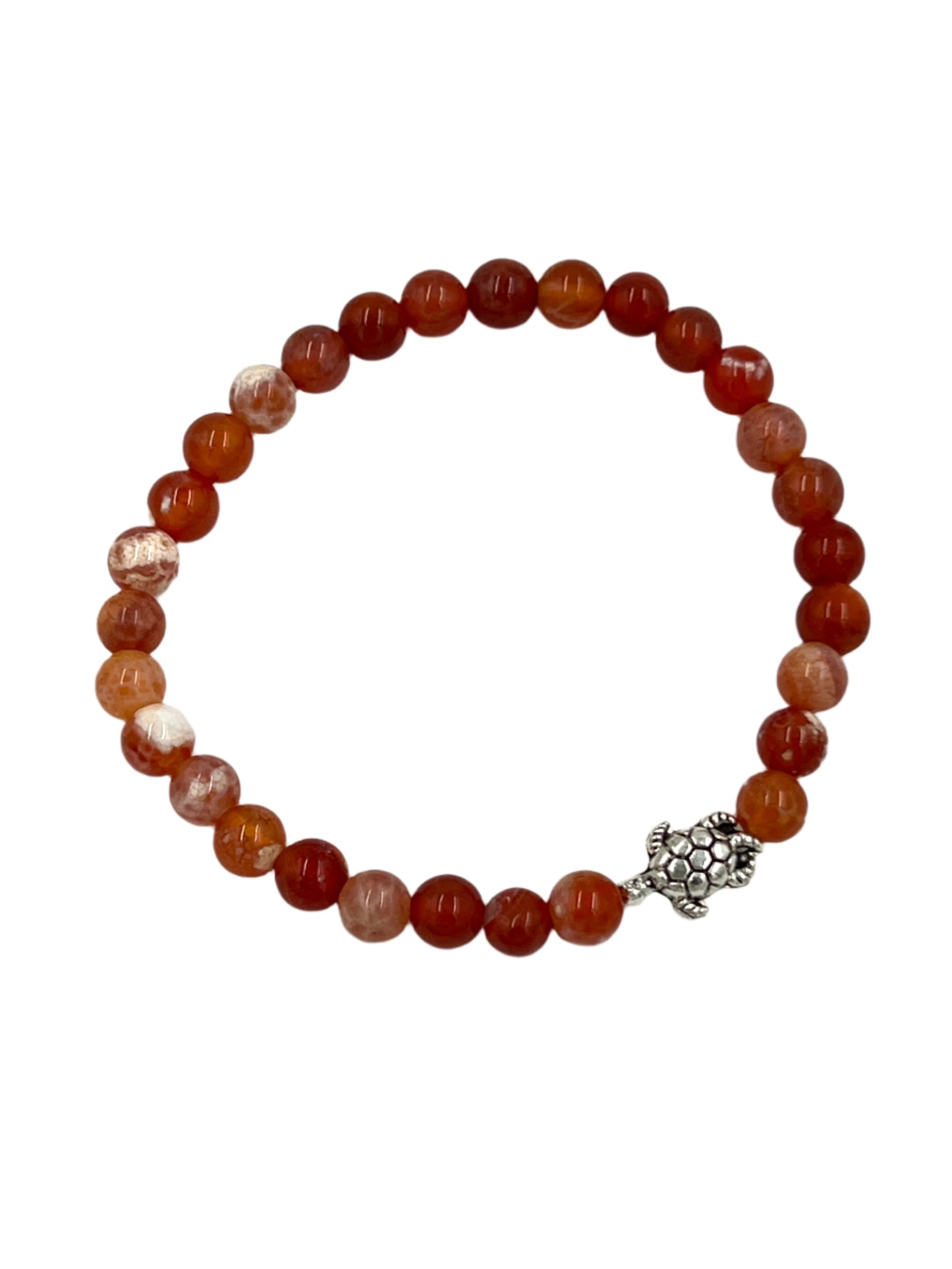 Peach Moonstone & Fire Agate Stretchy Bracelets