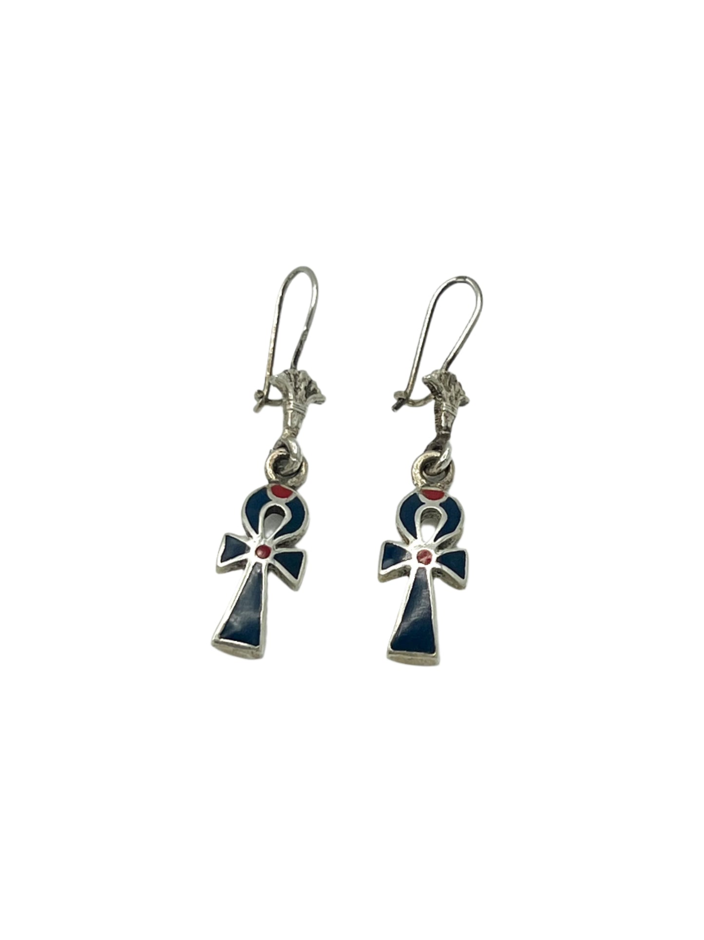 Silver Ankh Earrings