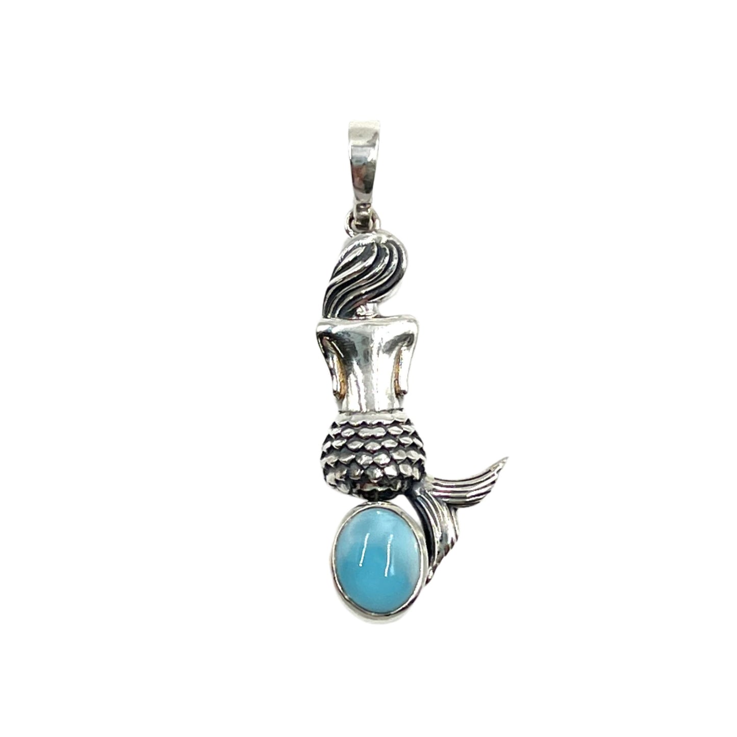 Sterling Silver Mermaid Larimar Pendants