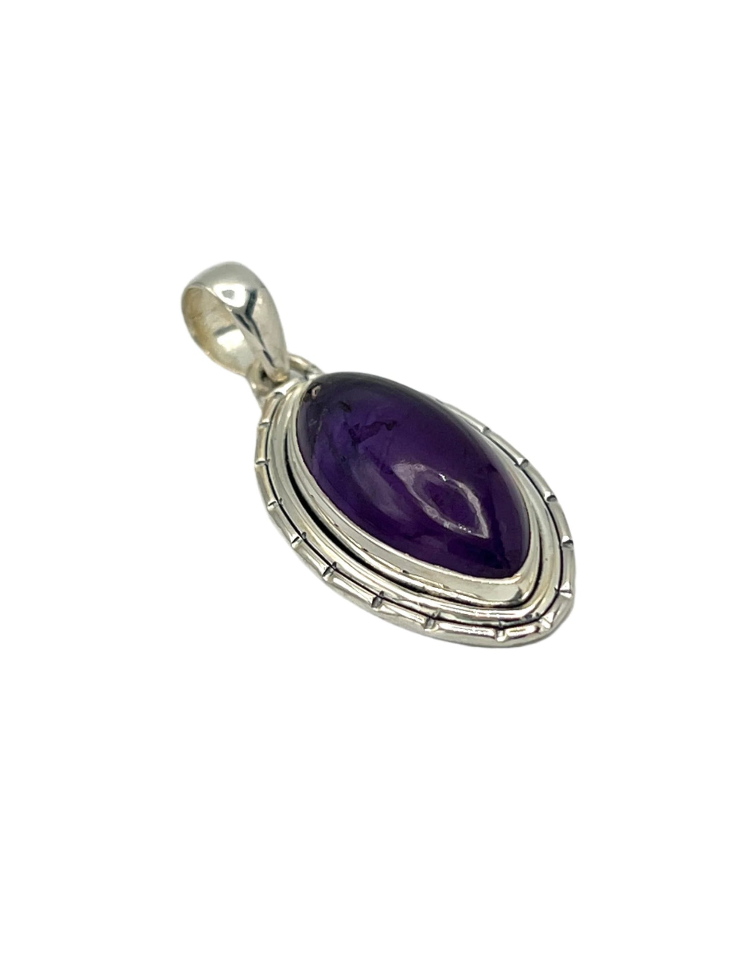 Sterling Silver Marquise Amethyst Pendants