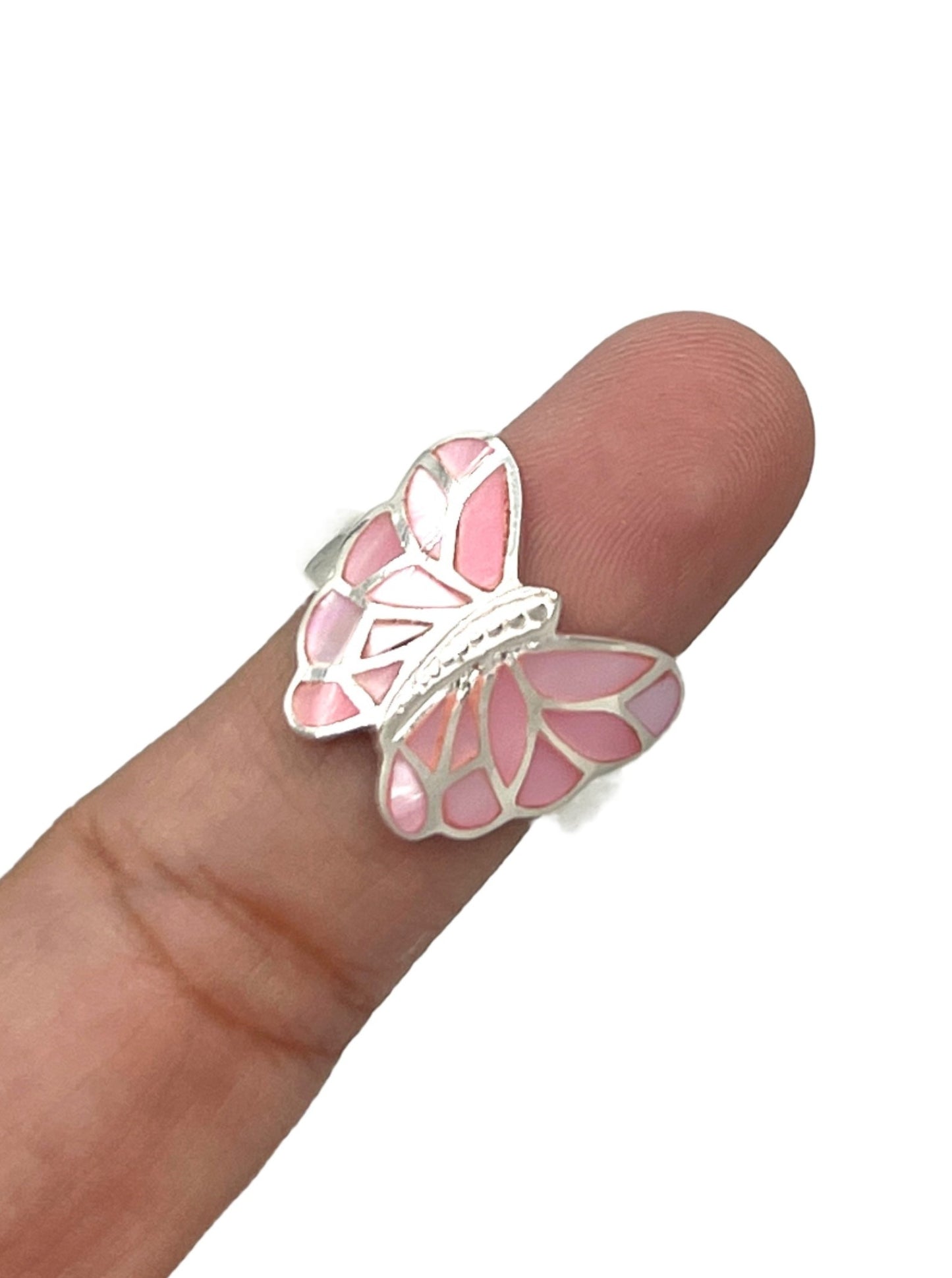 Sterling Silver Shell Butterfly Rings
