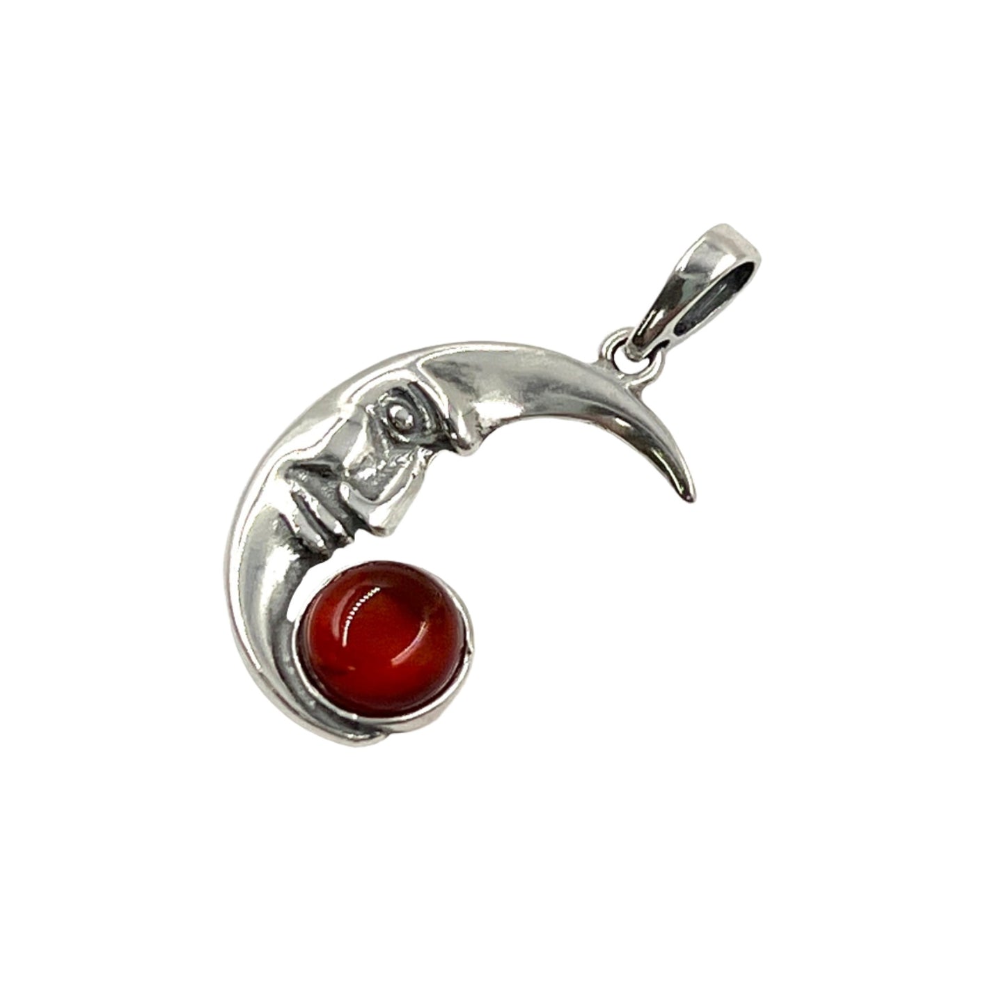 Sterling Silver Amber Moon Pendants