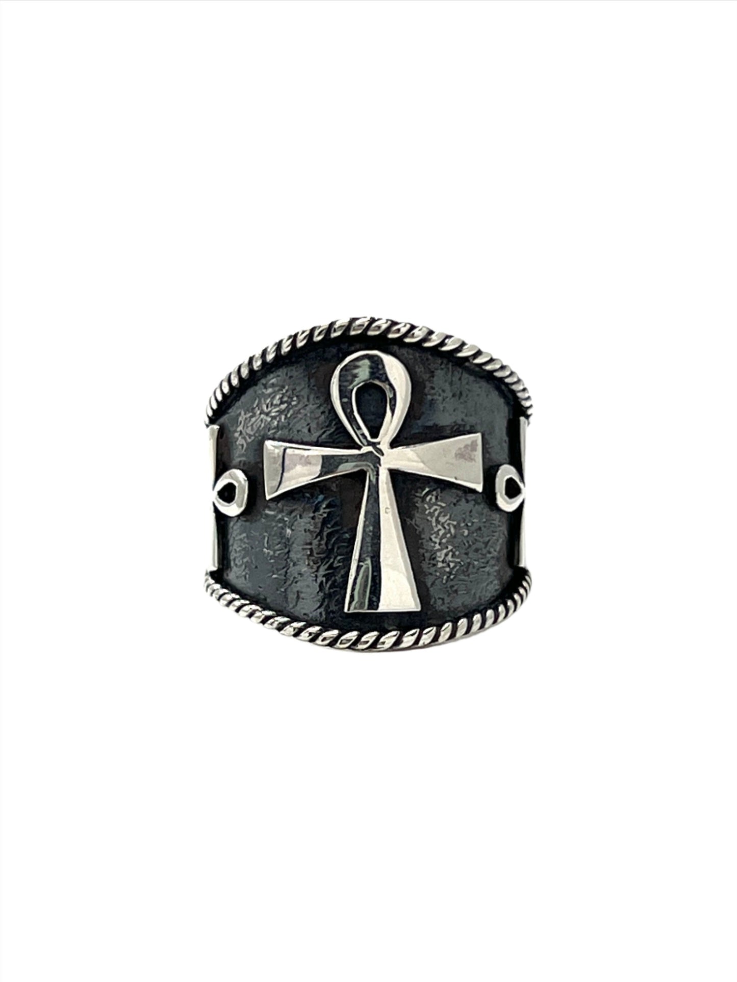 Sterling Silver Triple Ankh Ring