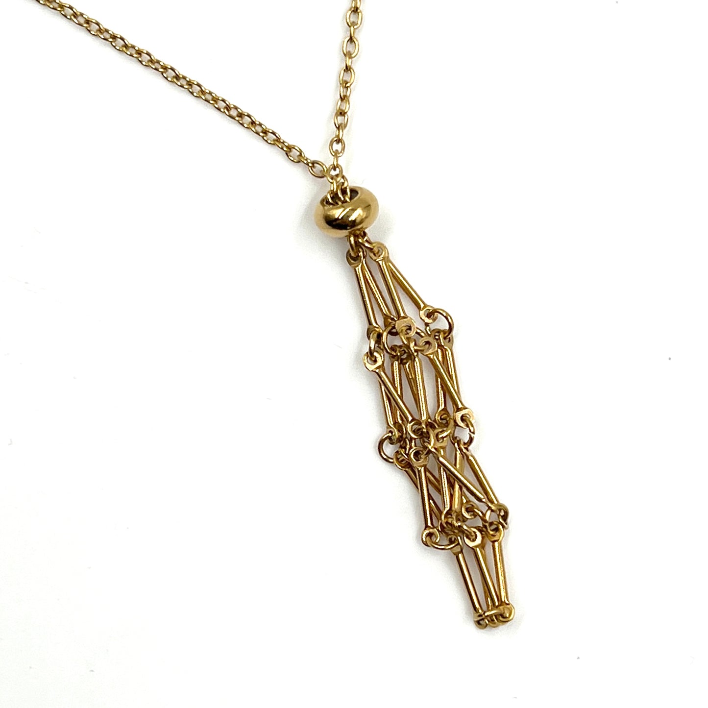 Gold Crystal Cage Necklace