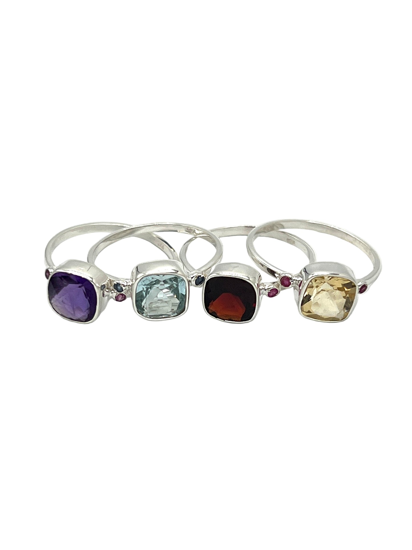 Faceted Square Gemstone Ring