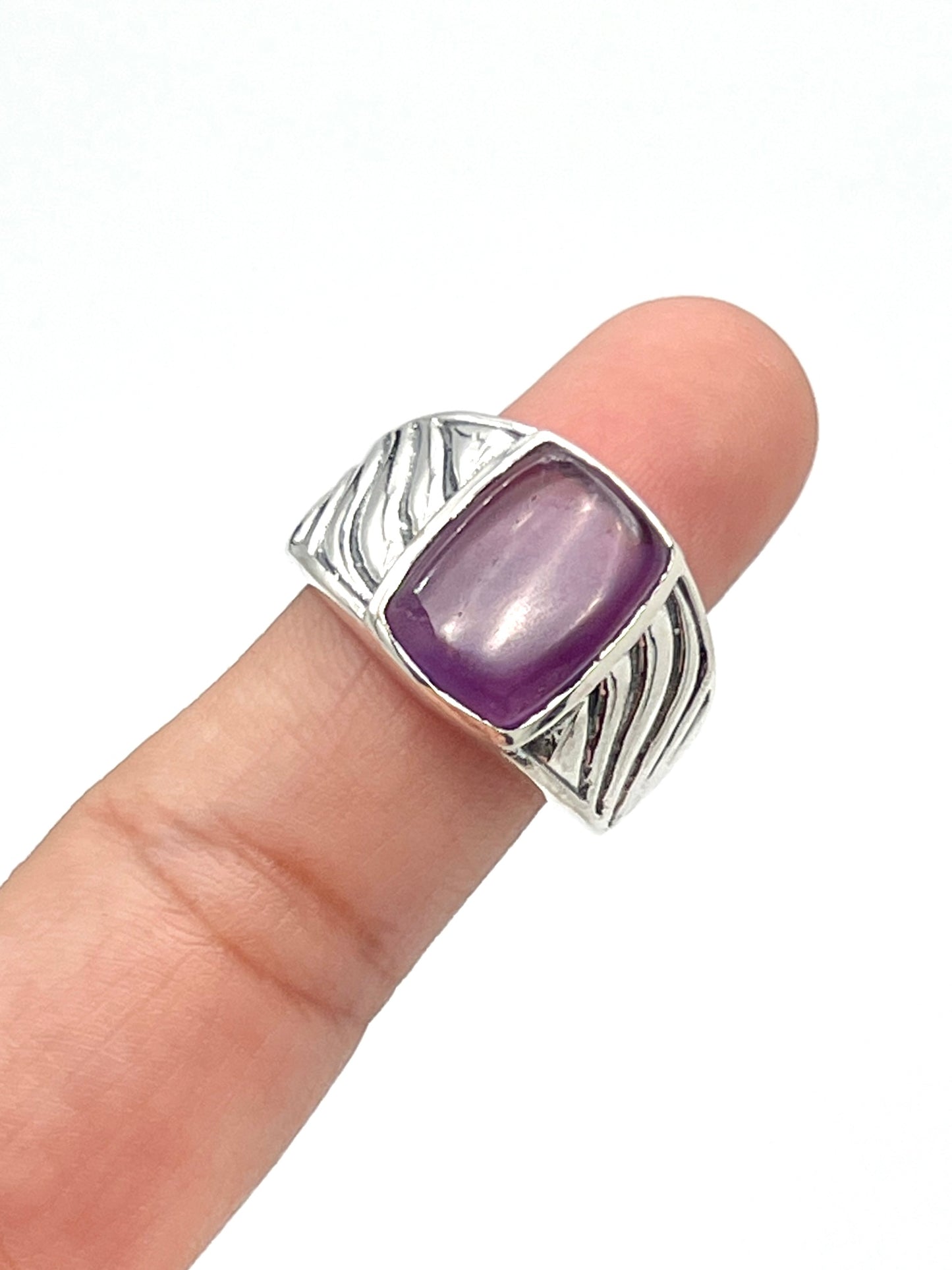 Sterling Silver Gemstone Wave Design Rings