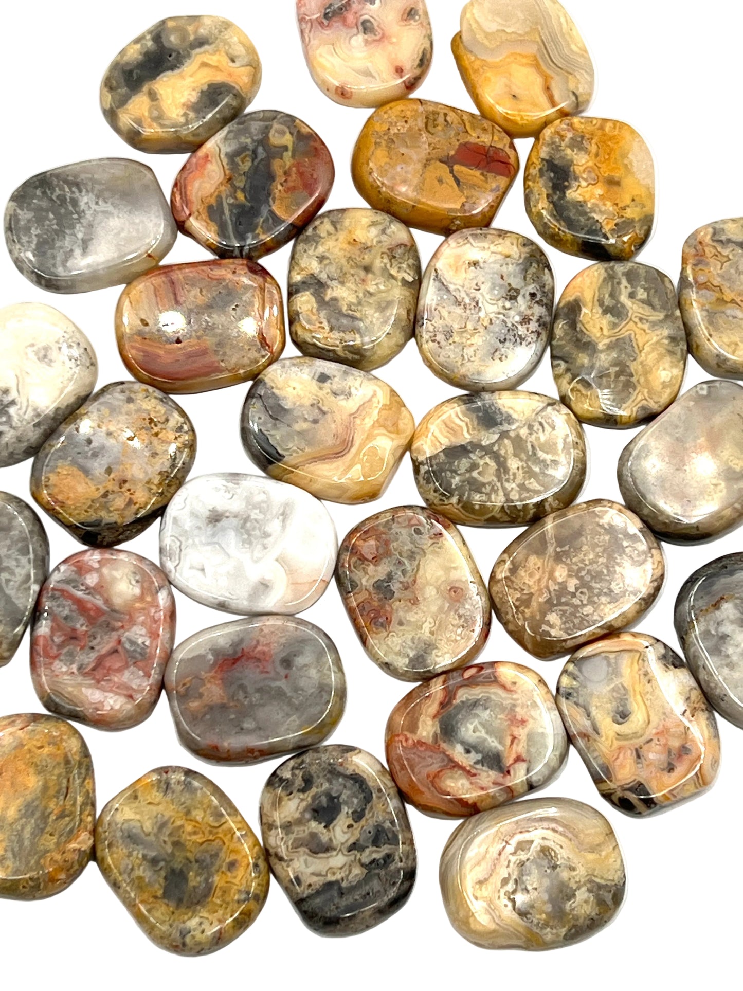 Yellow Crazy Lace Agate Coins