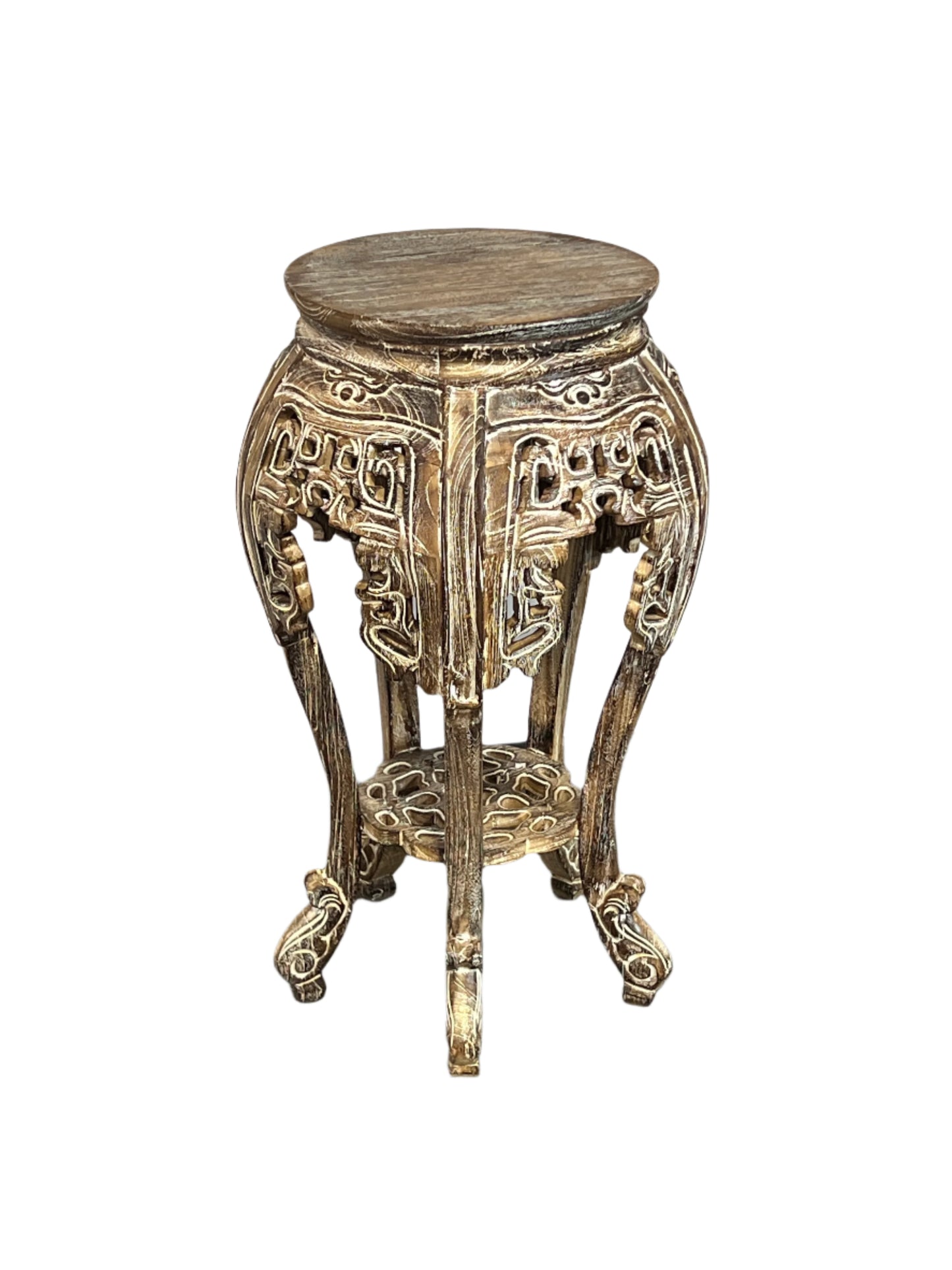 White Washed Teakwood Accent Tables