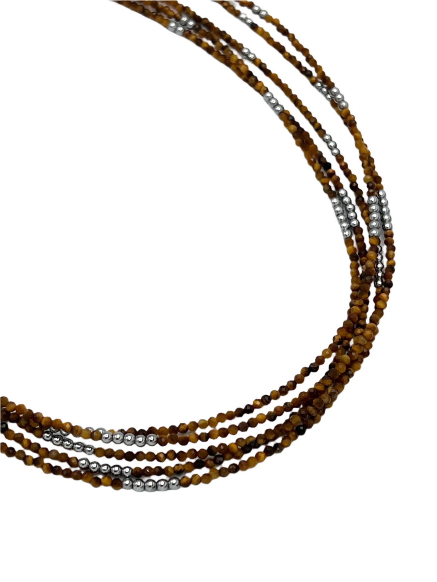 Sterling Silver Faceted Gemstone Beaded Necklace