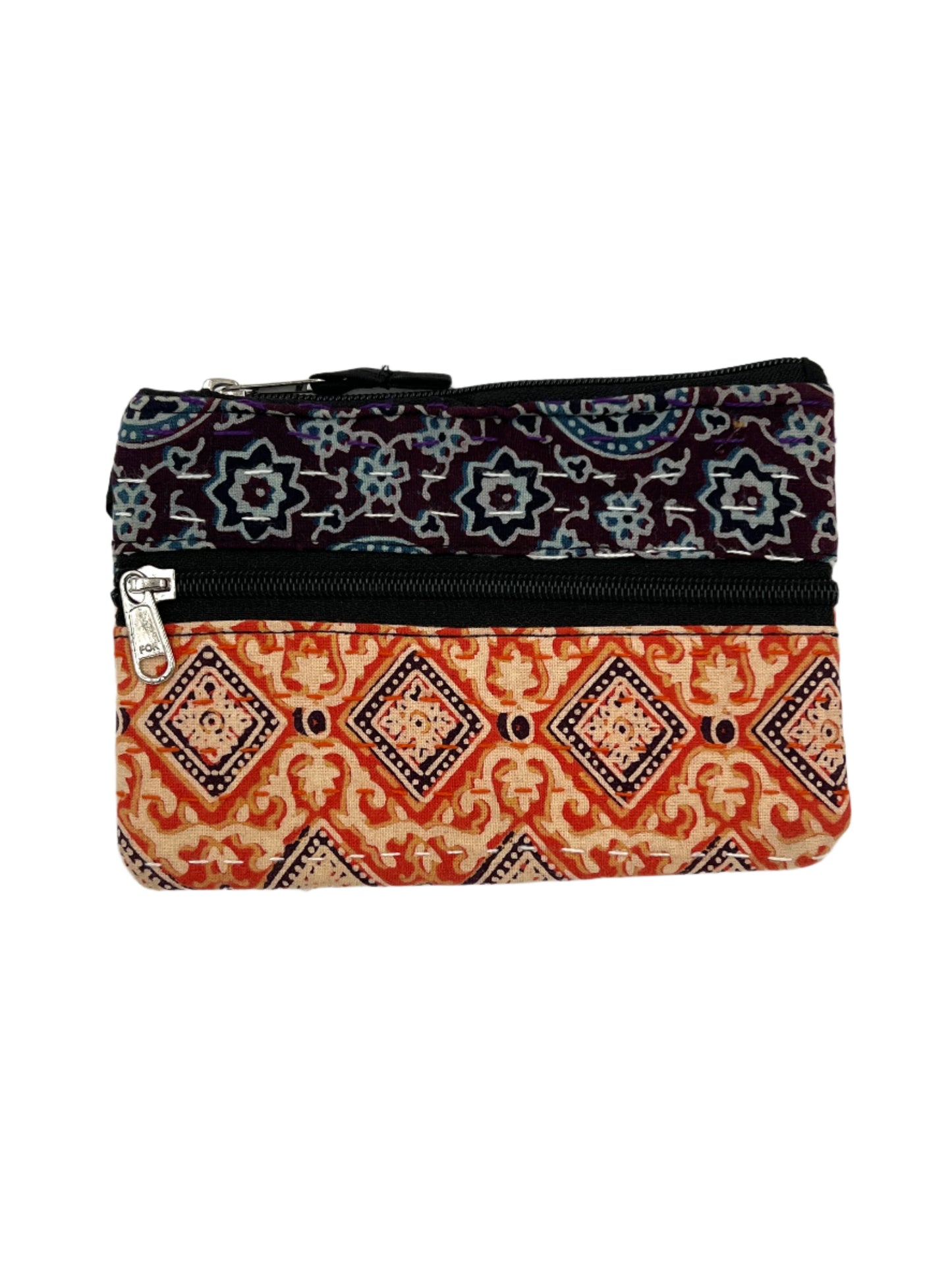 Block Print Kantha Coin Bag 5" x 7"