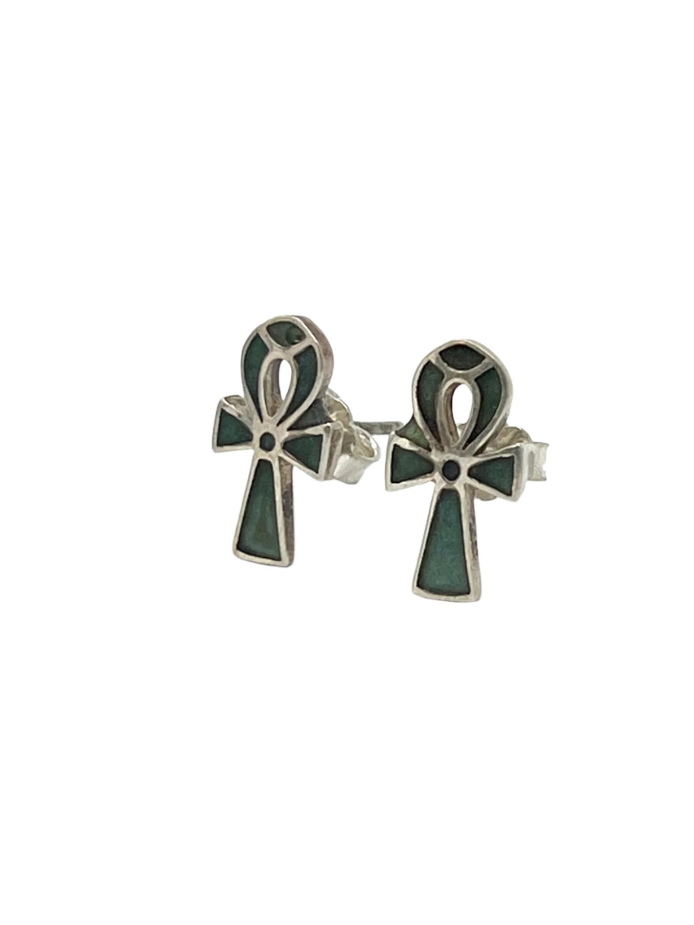 Silver Ankh Studs