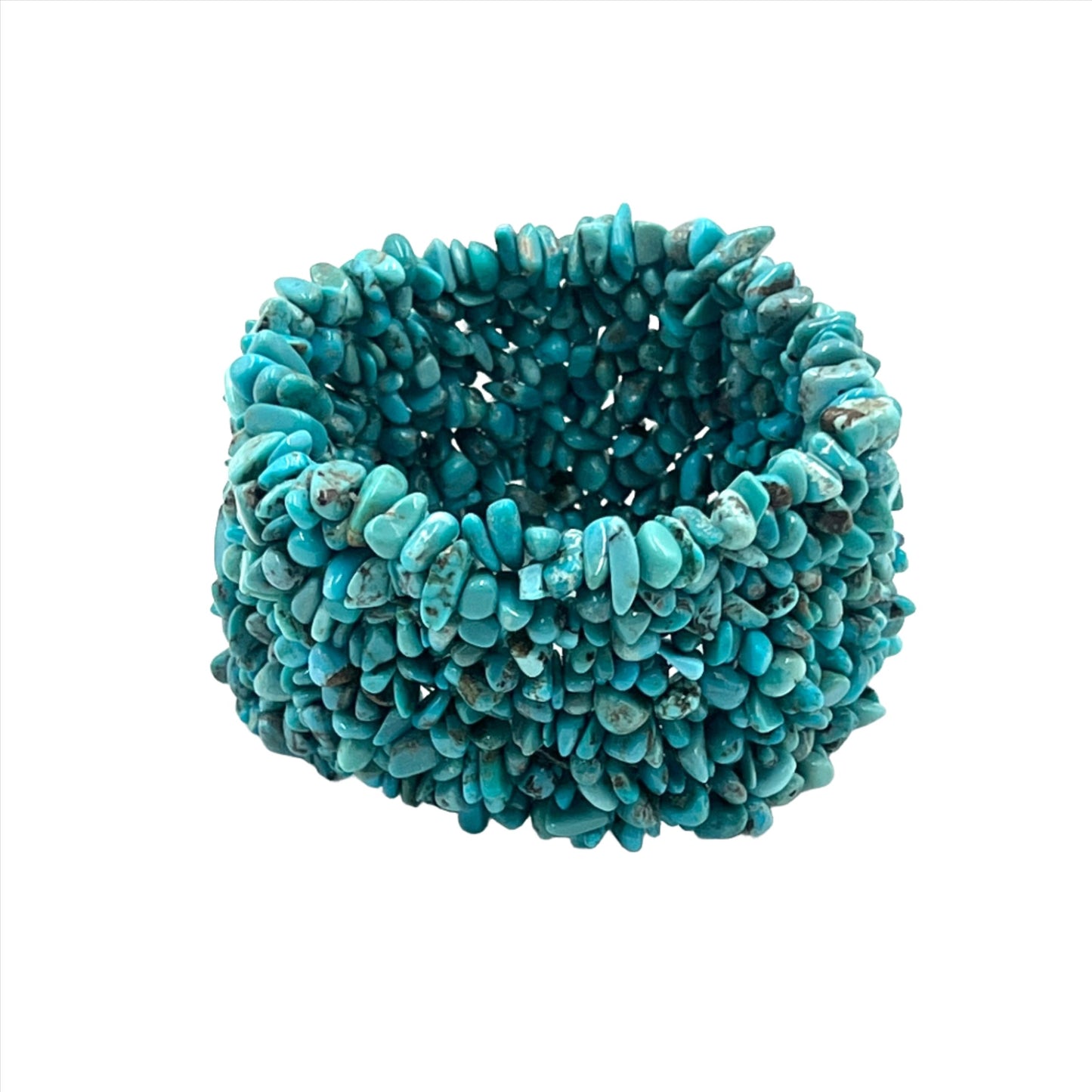 Natural Turquoise Woven Chip Bracelets