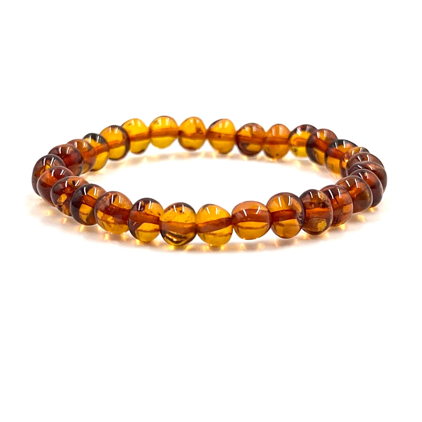 Polished Honey Amber Stretchy Bracelets