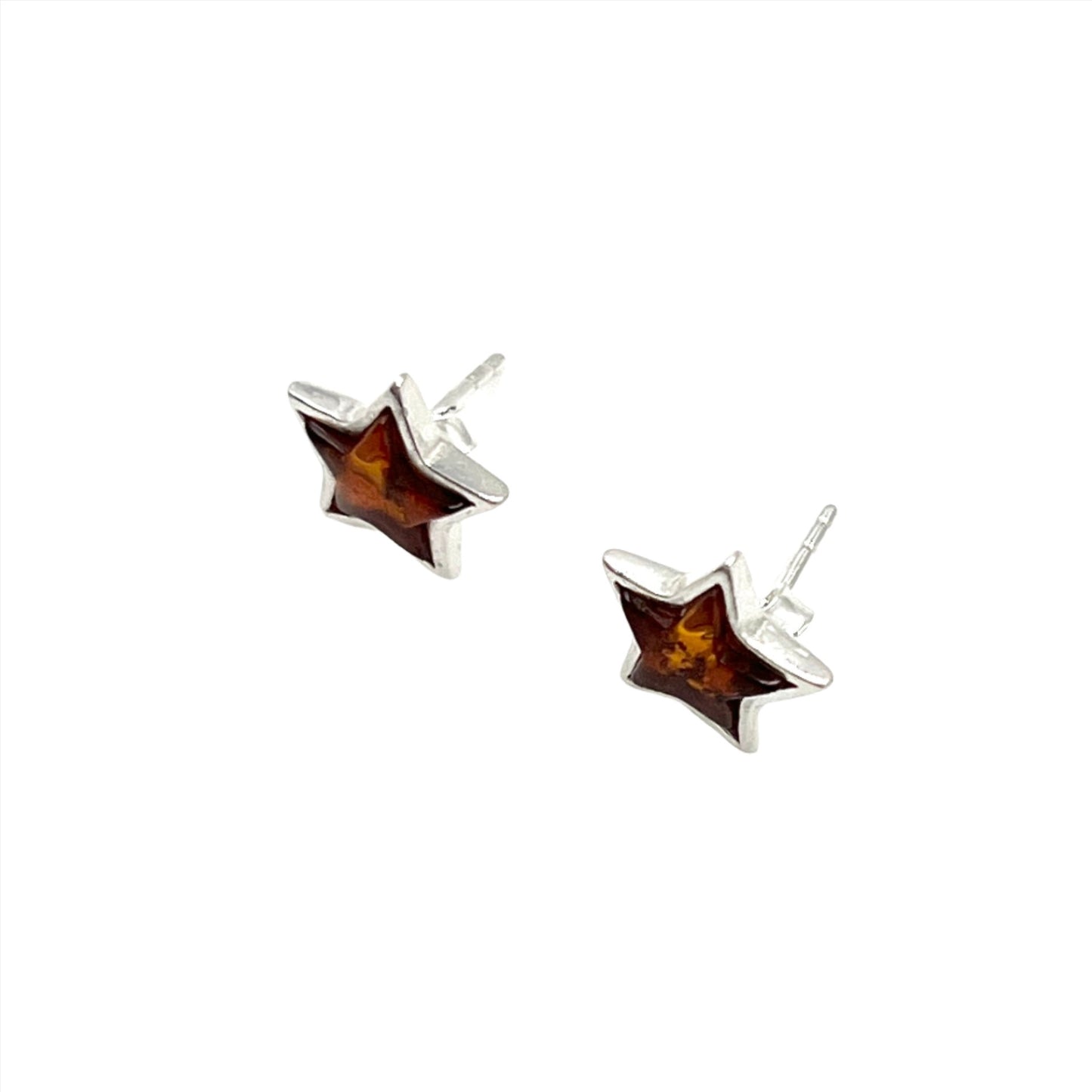 Amber Star Studs