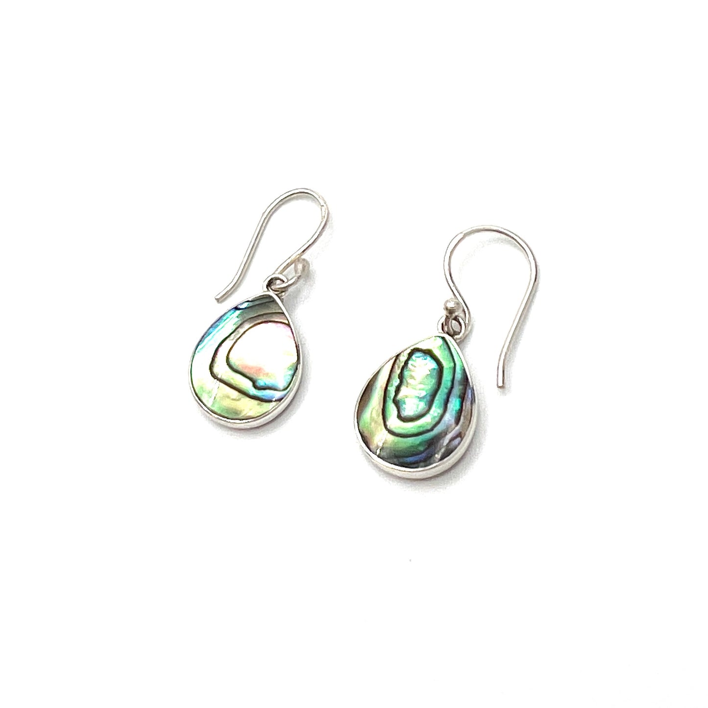 Sterling Silver Teardrop Abalone Earrings