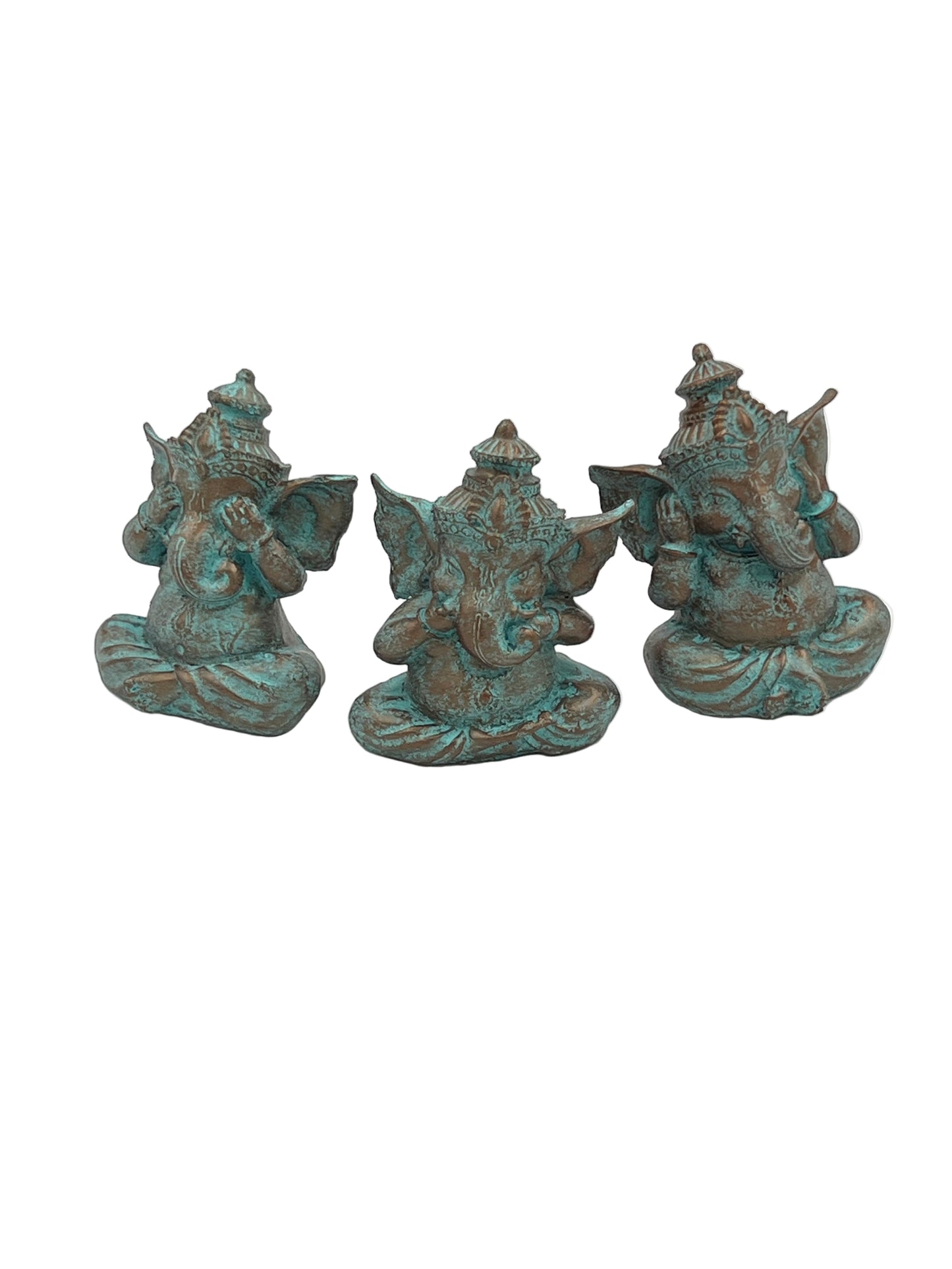 Resin Ganesh See No Evil, Hear No Evil, Speak No Evil Set
