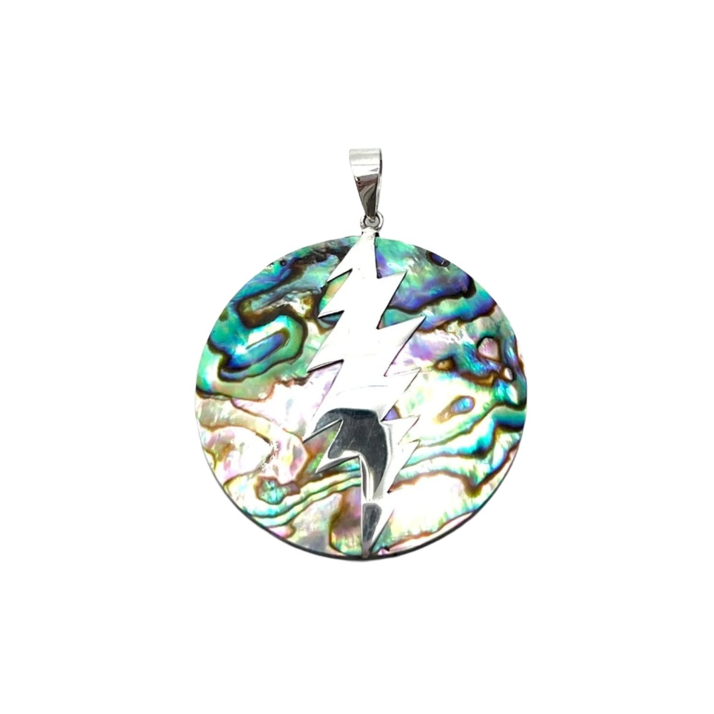 Sterling Silver Bolt Abalone Pendant