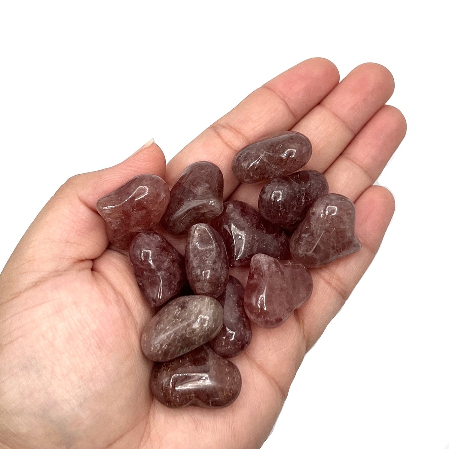 Pink Aventurine Puffy Hearts