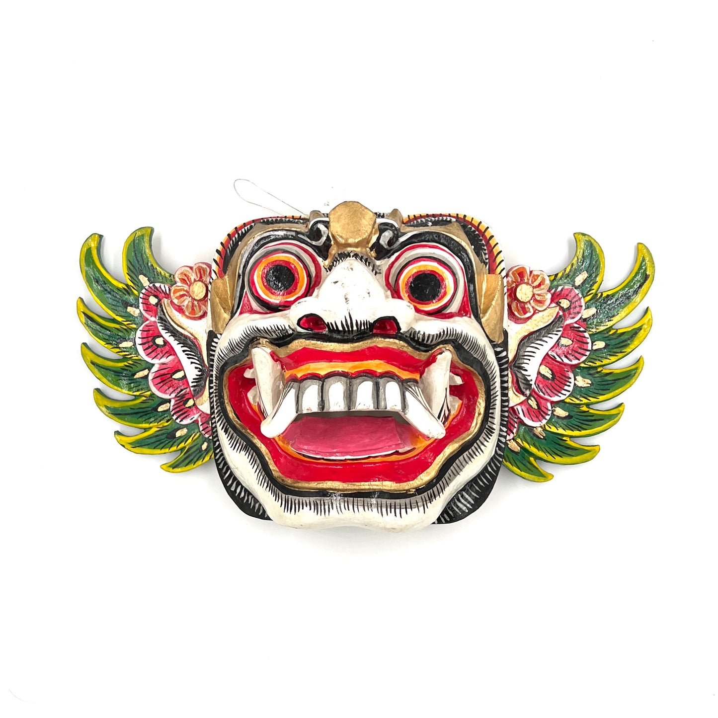 Hand Carved and Painted Barong Mask /wings