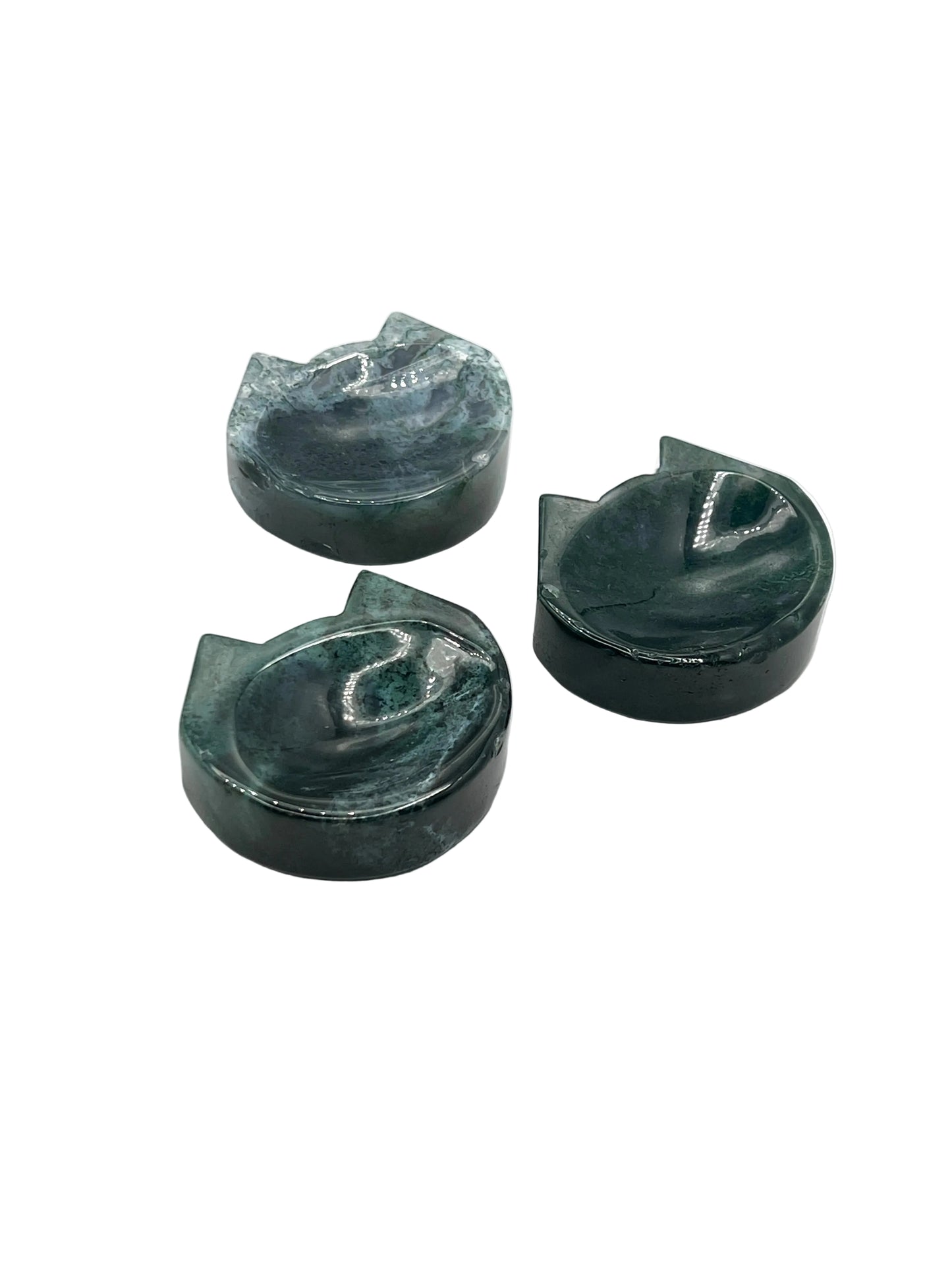 Moss Agate Cat Bowl