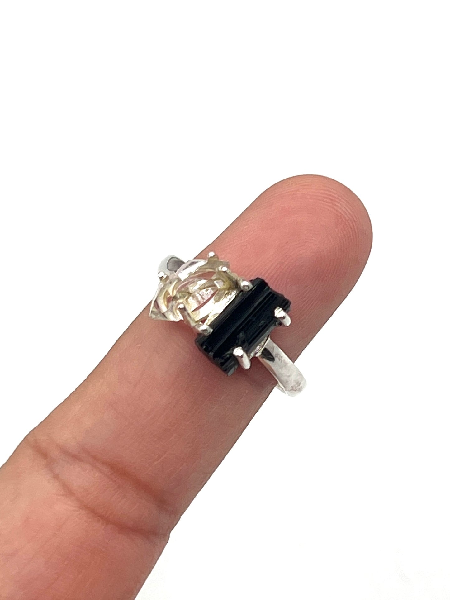 Black Tourmaline & Pakimer Diamond Rings
