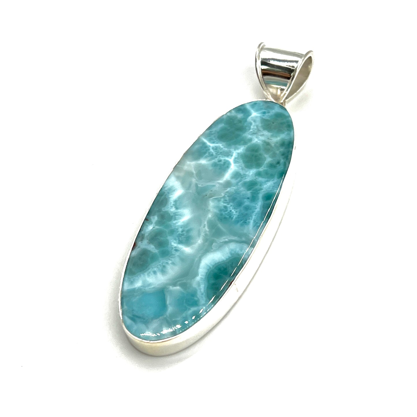 Sterling Silver Oval Larimar Pendants