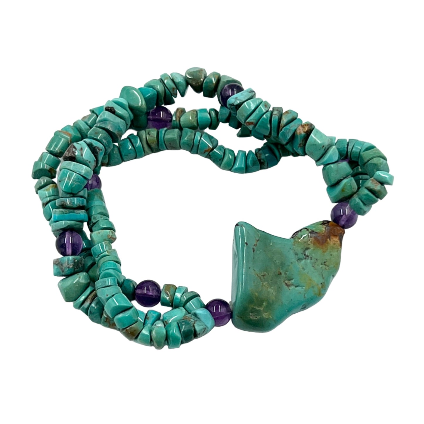 Turquoise Three strand Bracelets with Amethyst