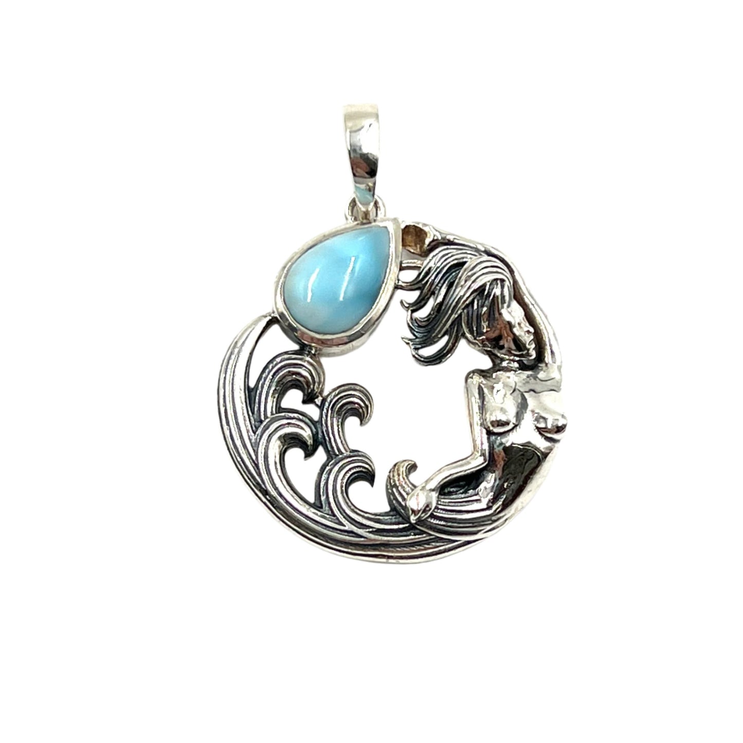Sterling Silver Mermaid Larimar Pendants