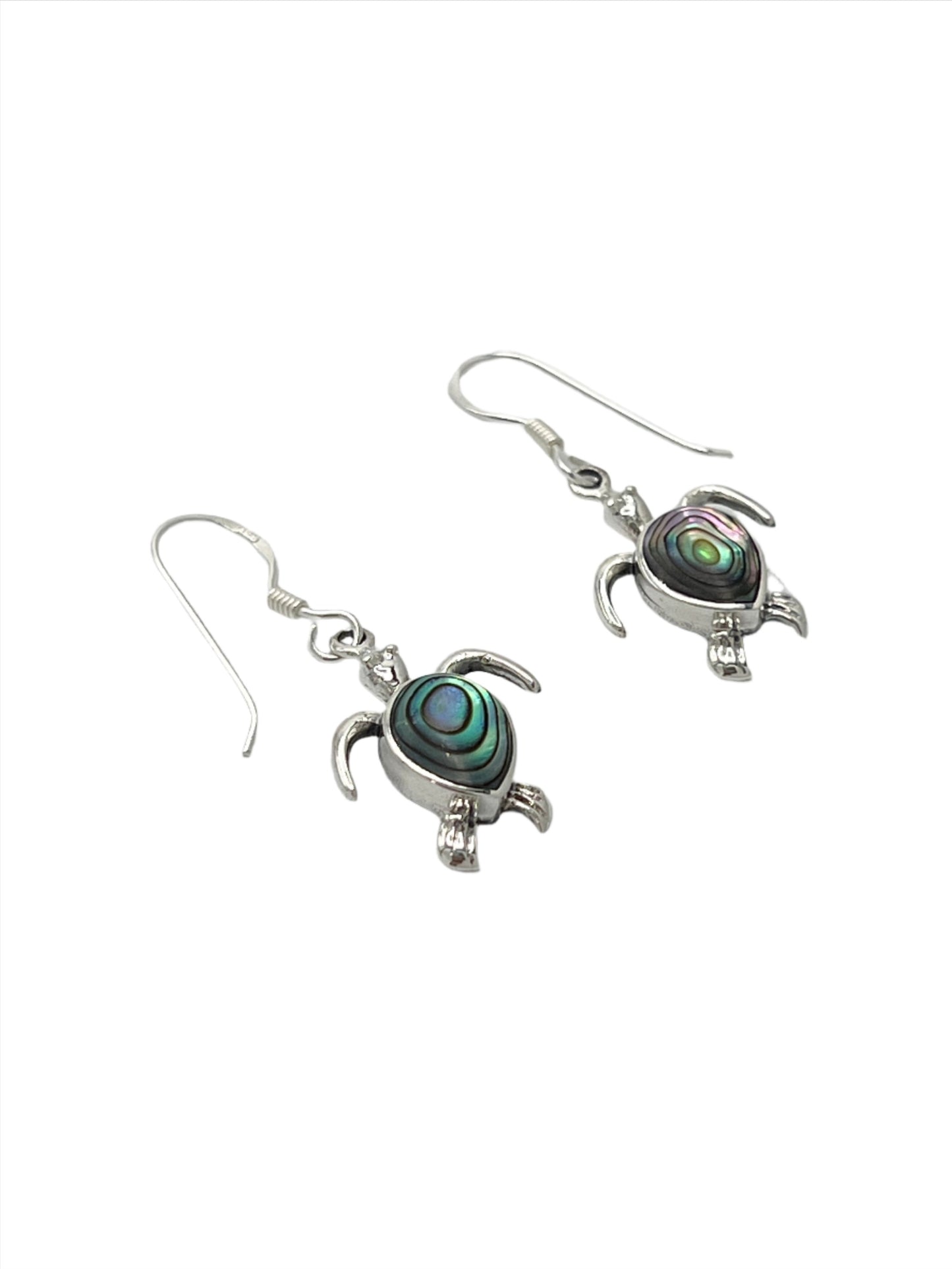 Sterling Silver Shell Sea Turtle Earrings