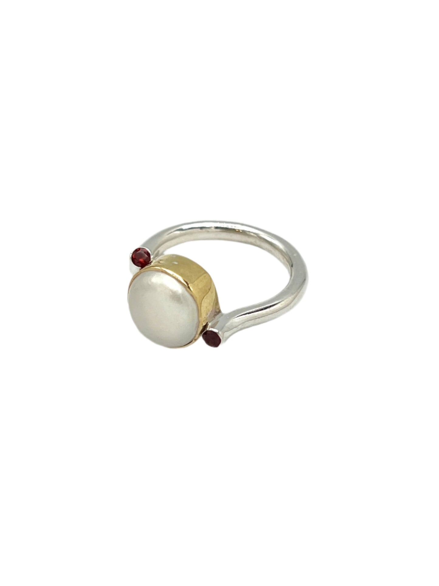 Silver Multi Metal Pearl & Gemstone Rings