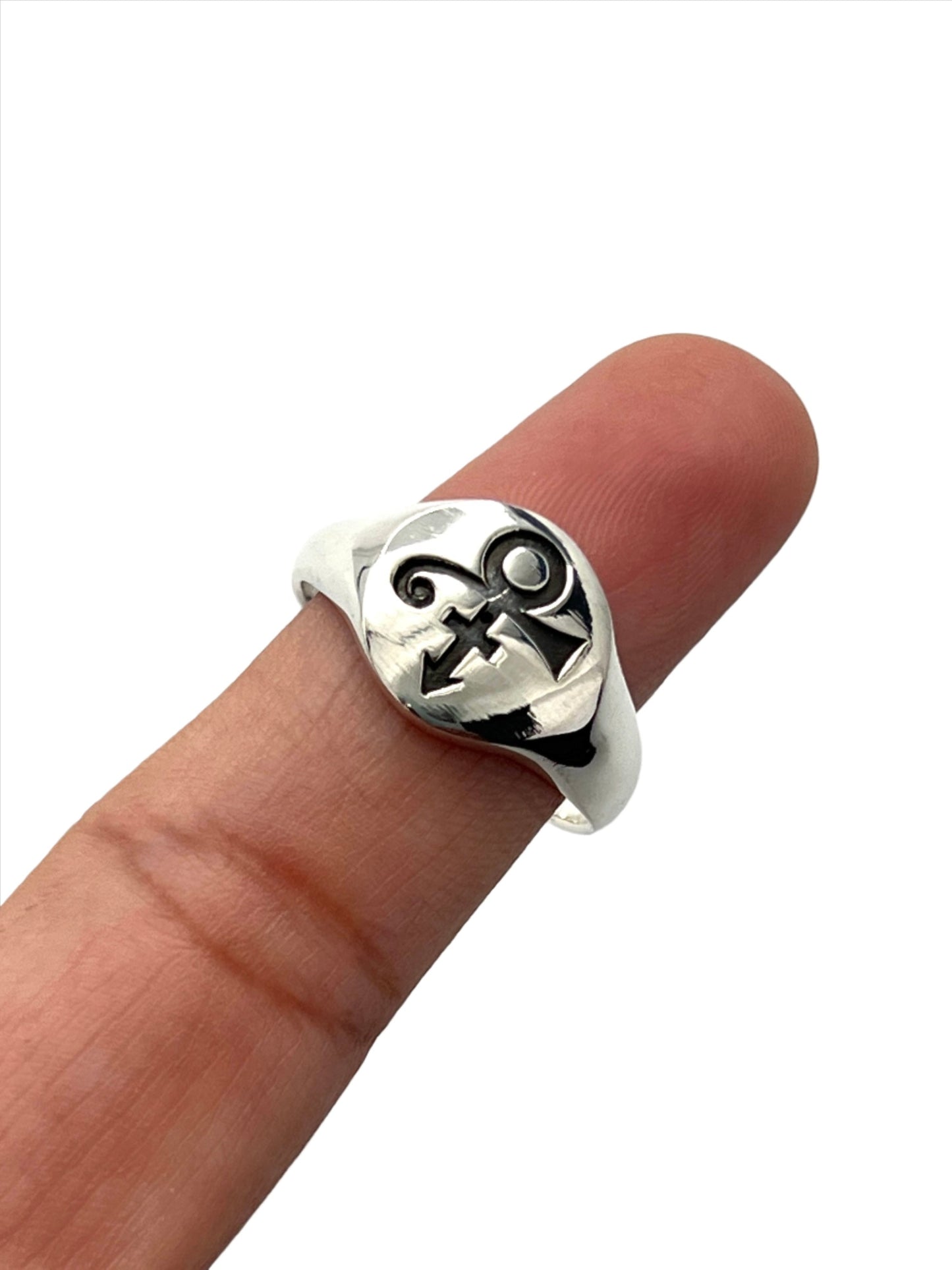 Sterling Silver Prince Love Symbol Signet Ring