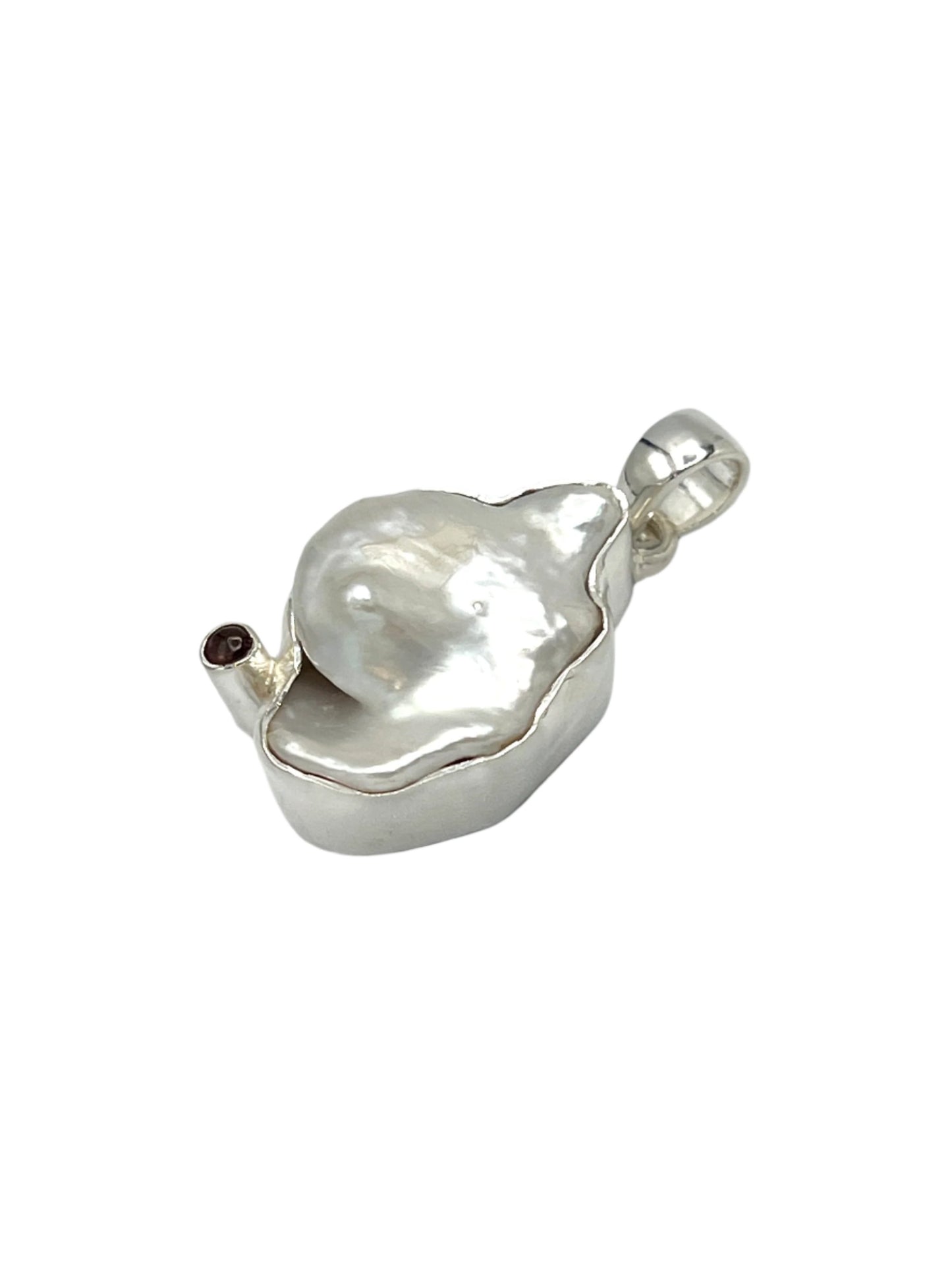 Sterling Silver Pearl & Tourmaline Pendants