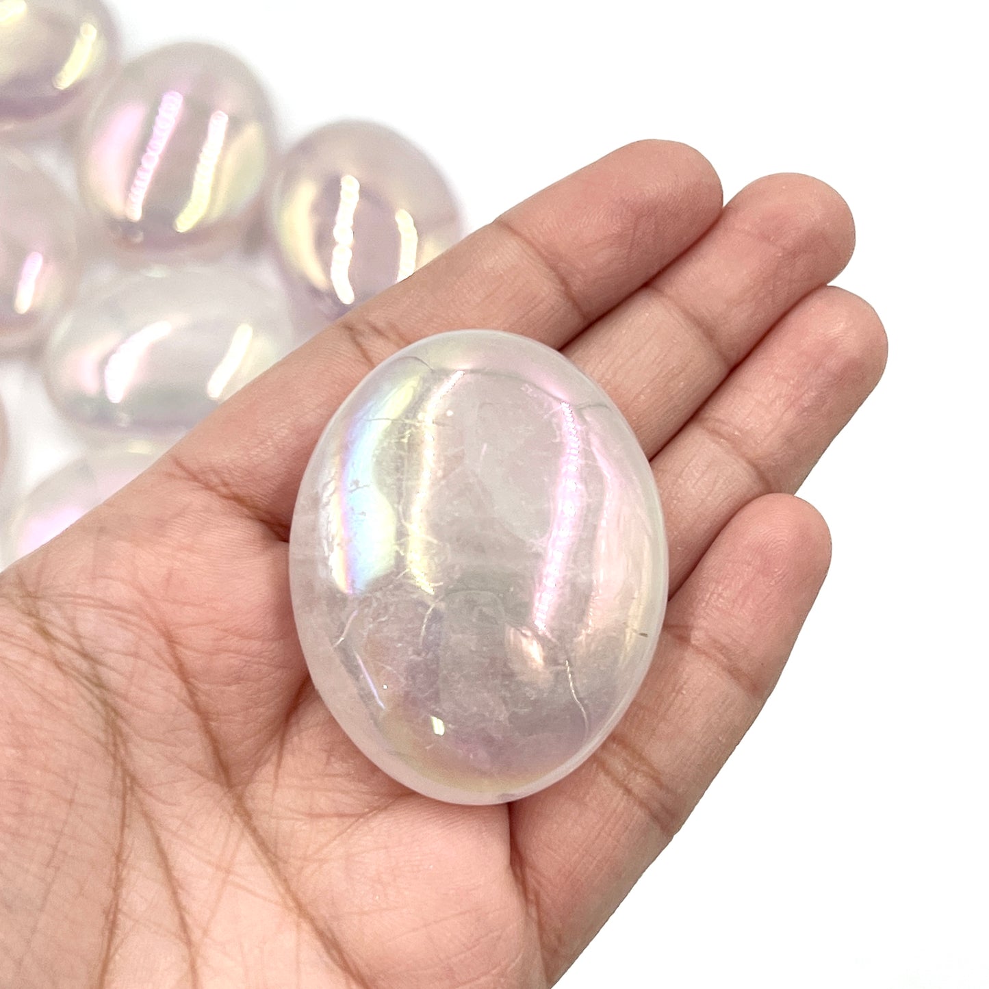 Angel Aura Rose Quartz Palm Stones