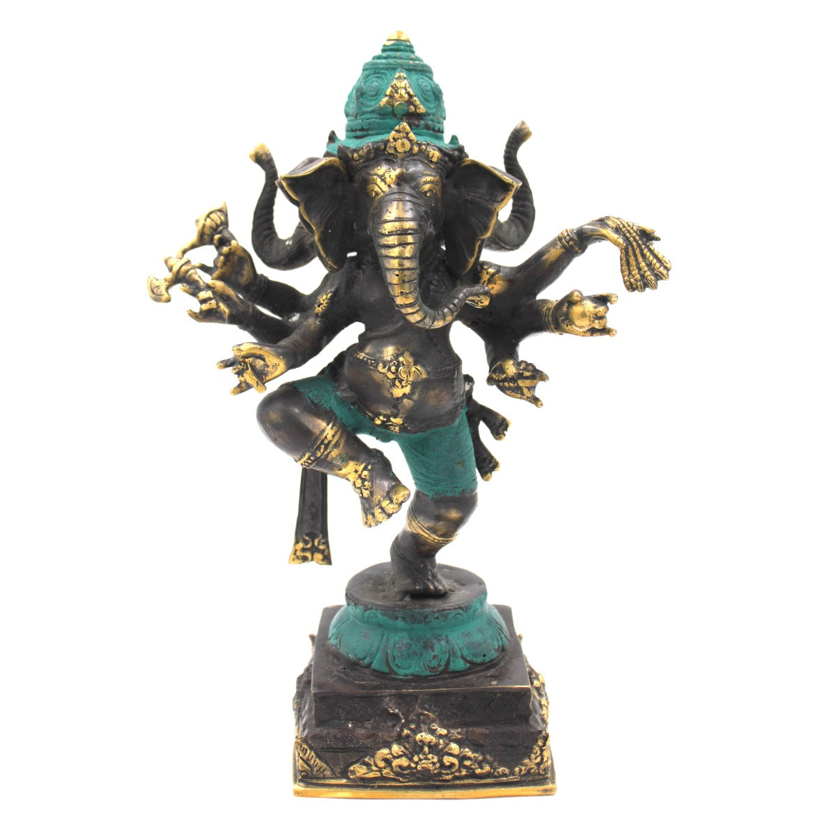 Bronze Trimukha Ganapathi: Three Headed Ganesh
