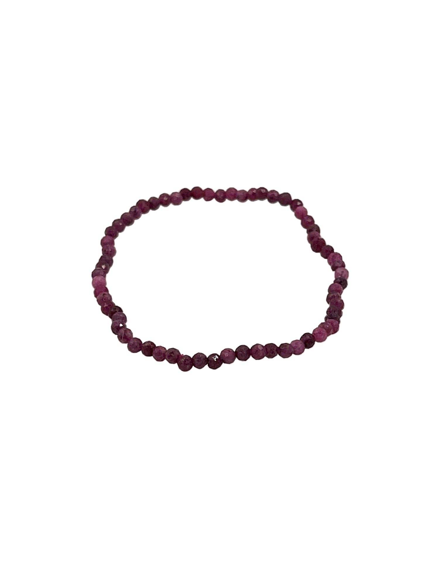 Faceted Ruby Stretchy Bracelets