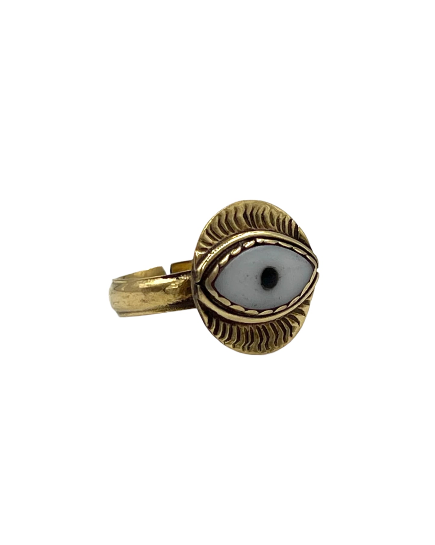 Evil Eye Brass Ring