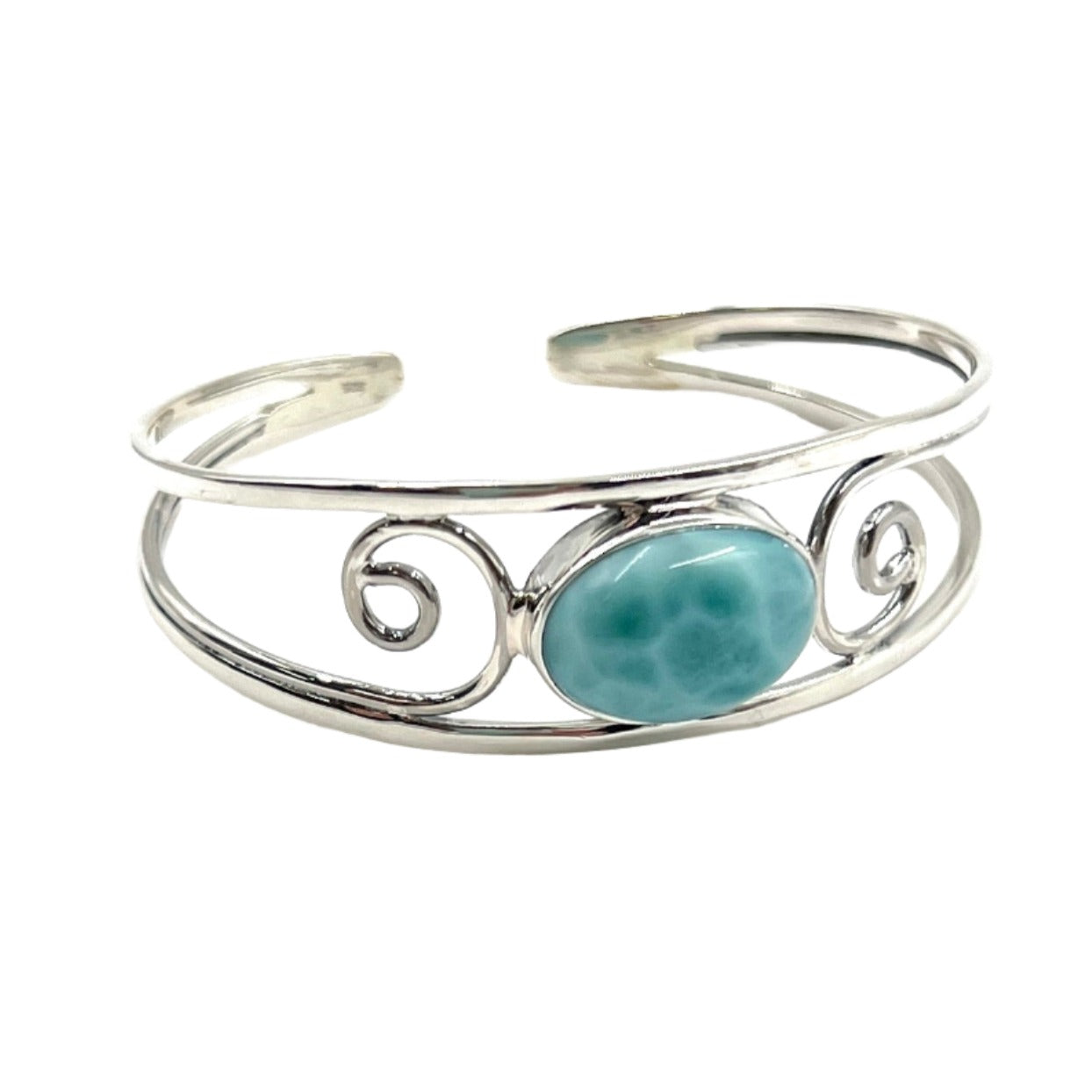 Sterling Silver Larimar Cuff