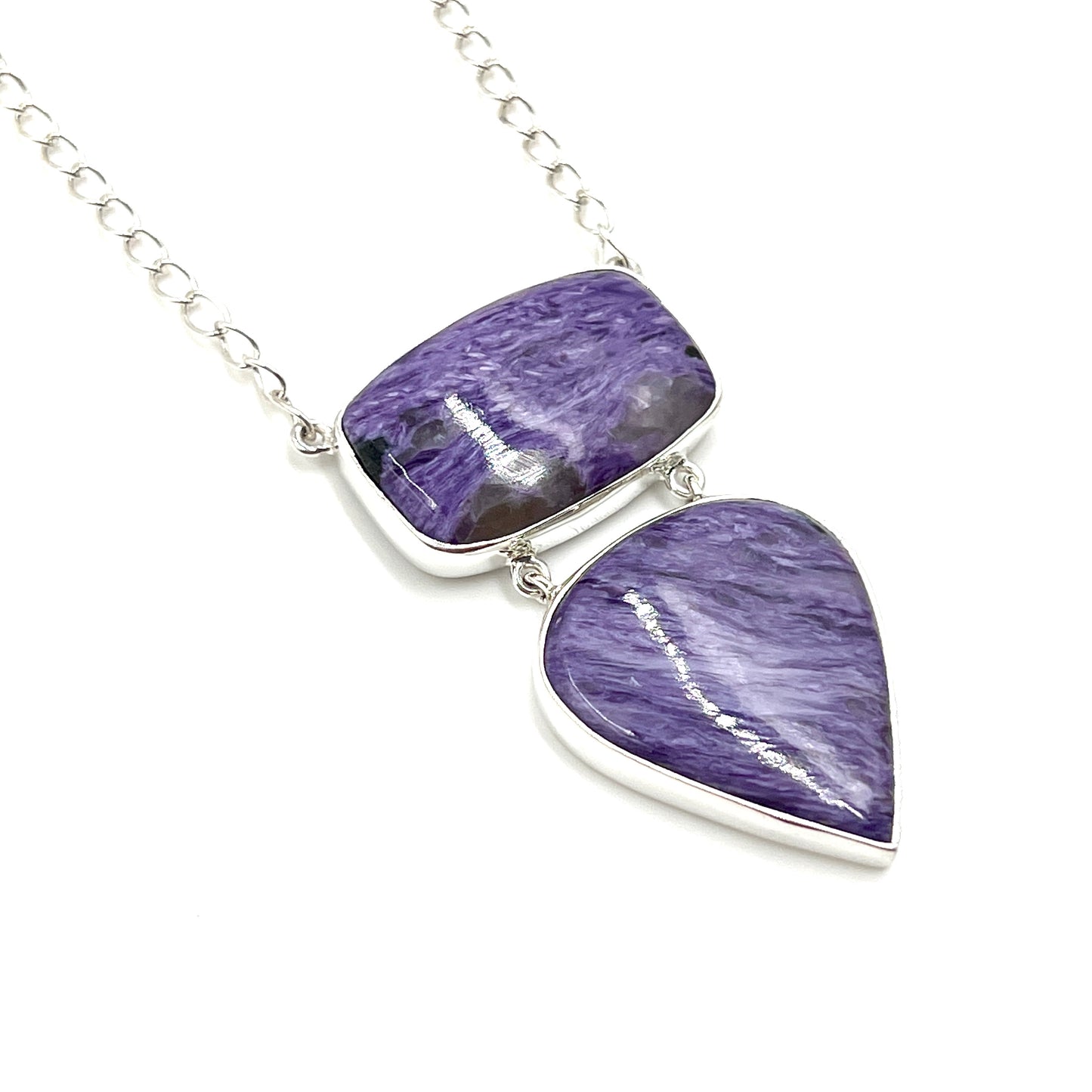Sterling Silver Charoite Necklaces