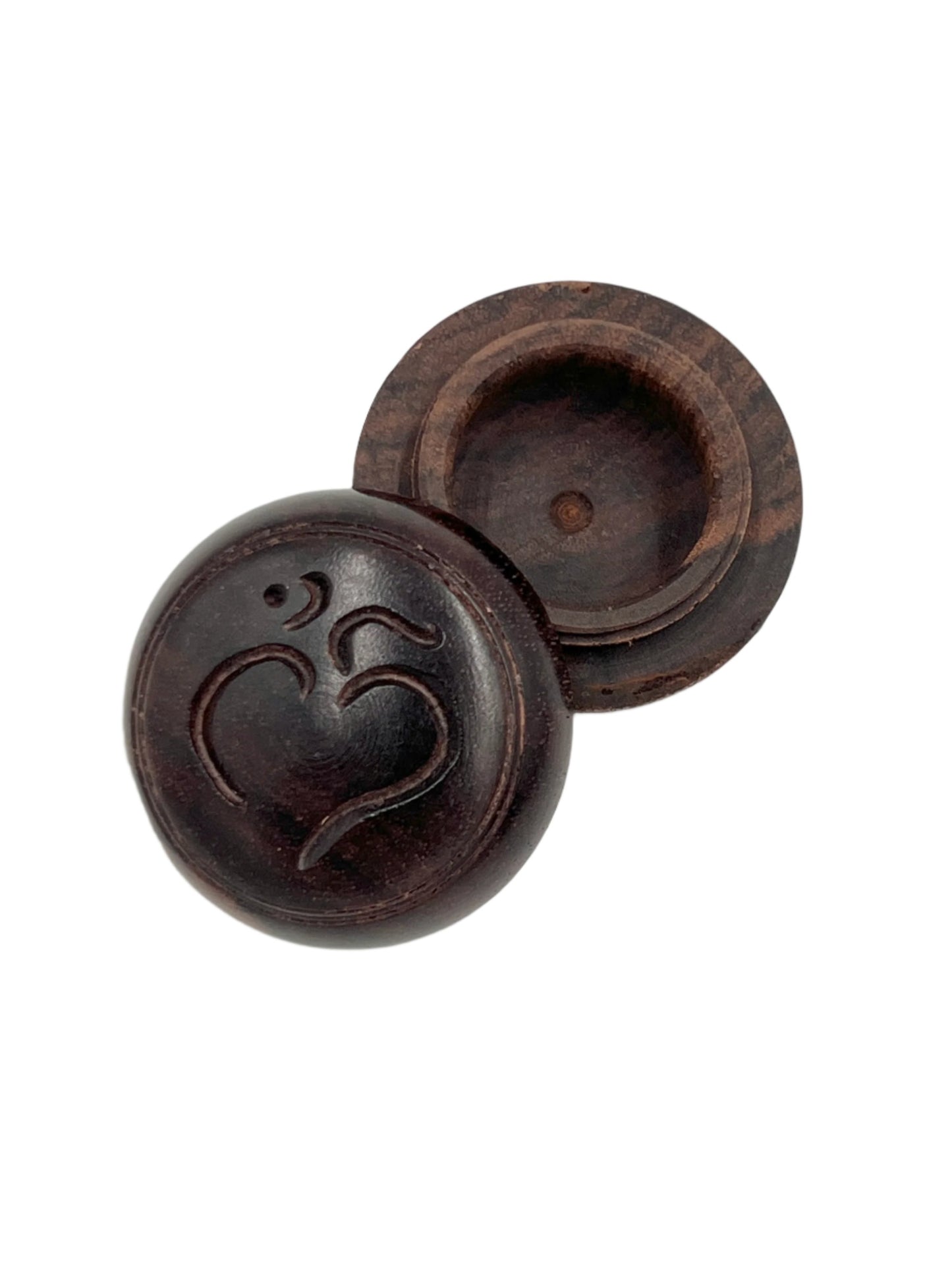 Wood Carved Screw top box med