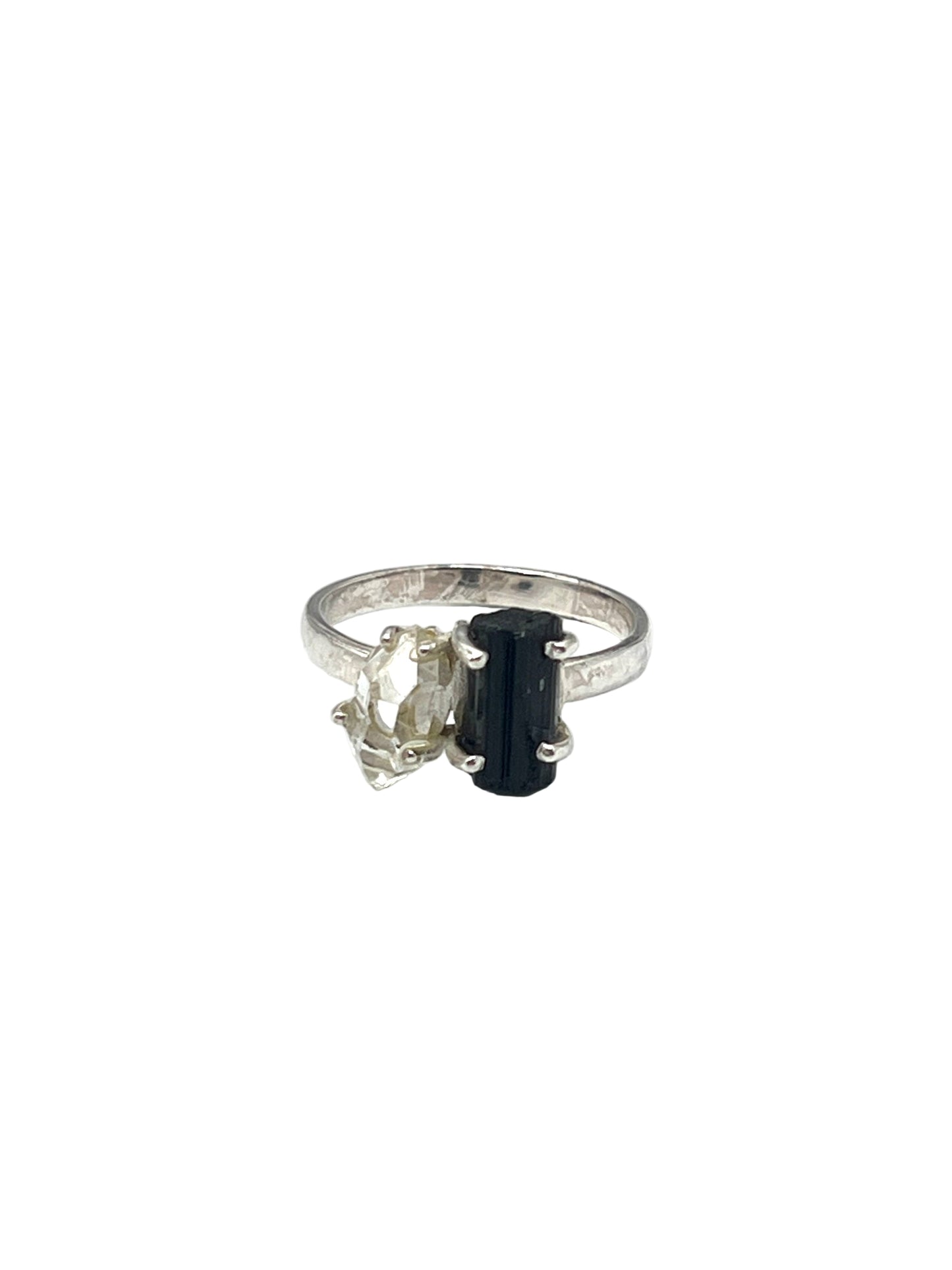 Black Tourmaline & Pakimer Diamond Rings