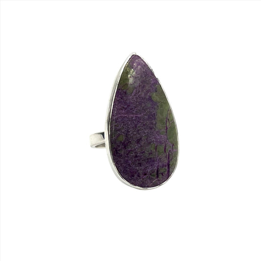 Sterling Silver Stichtite Teardrop Ring