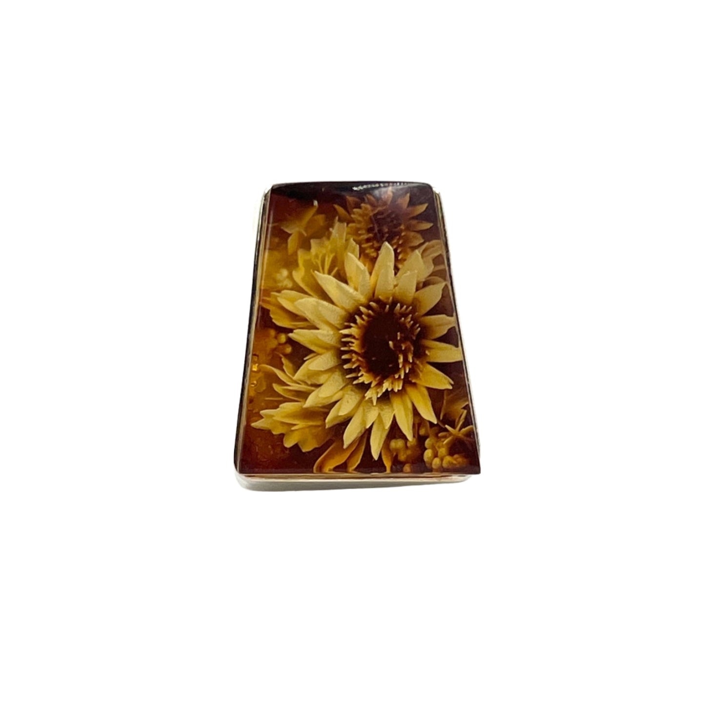 Carved Amber Flower Rings