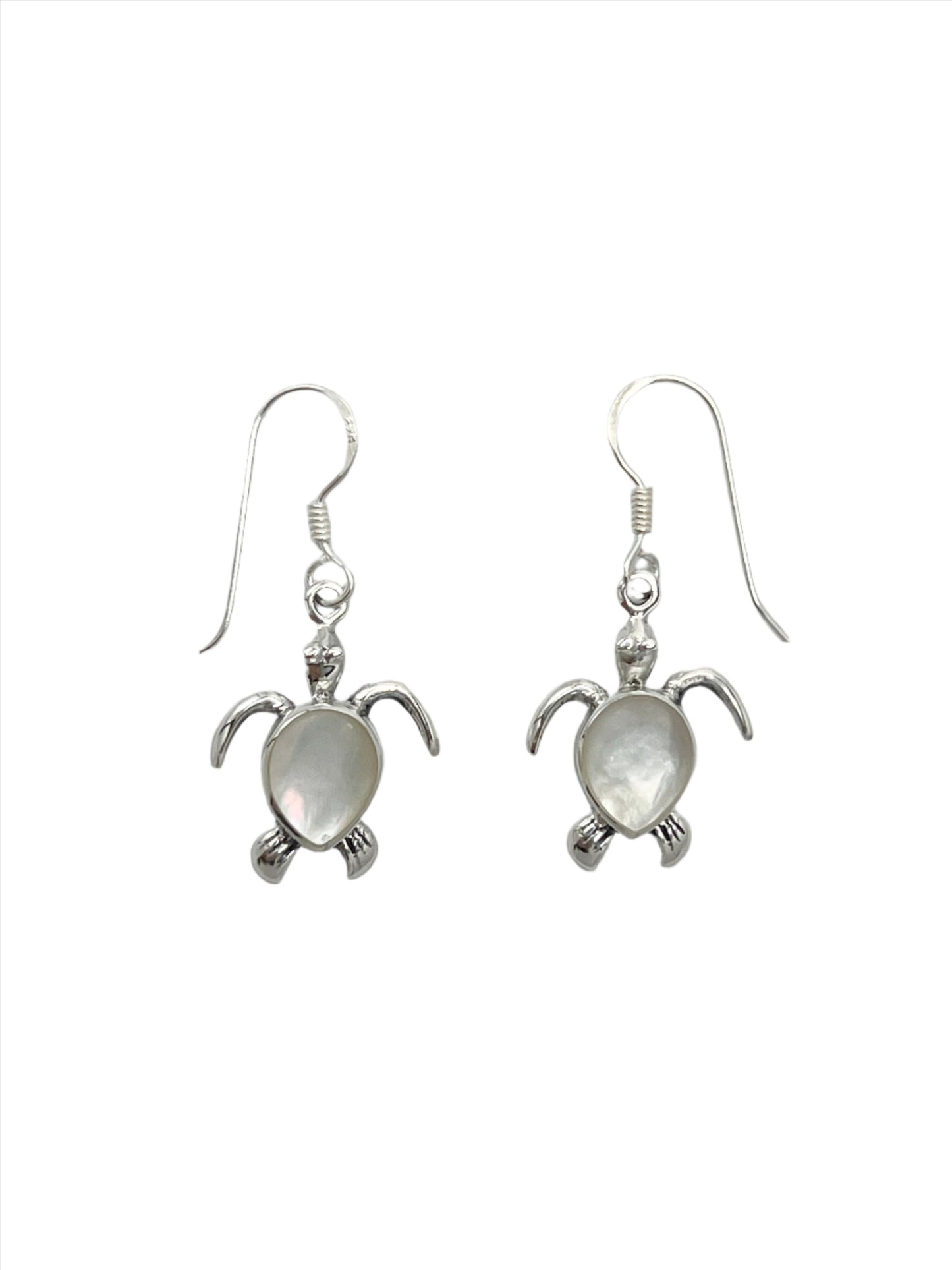 Sterling Silver Shell Sea Turtle Earrings
